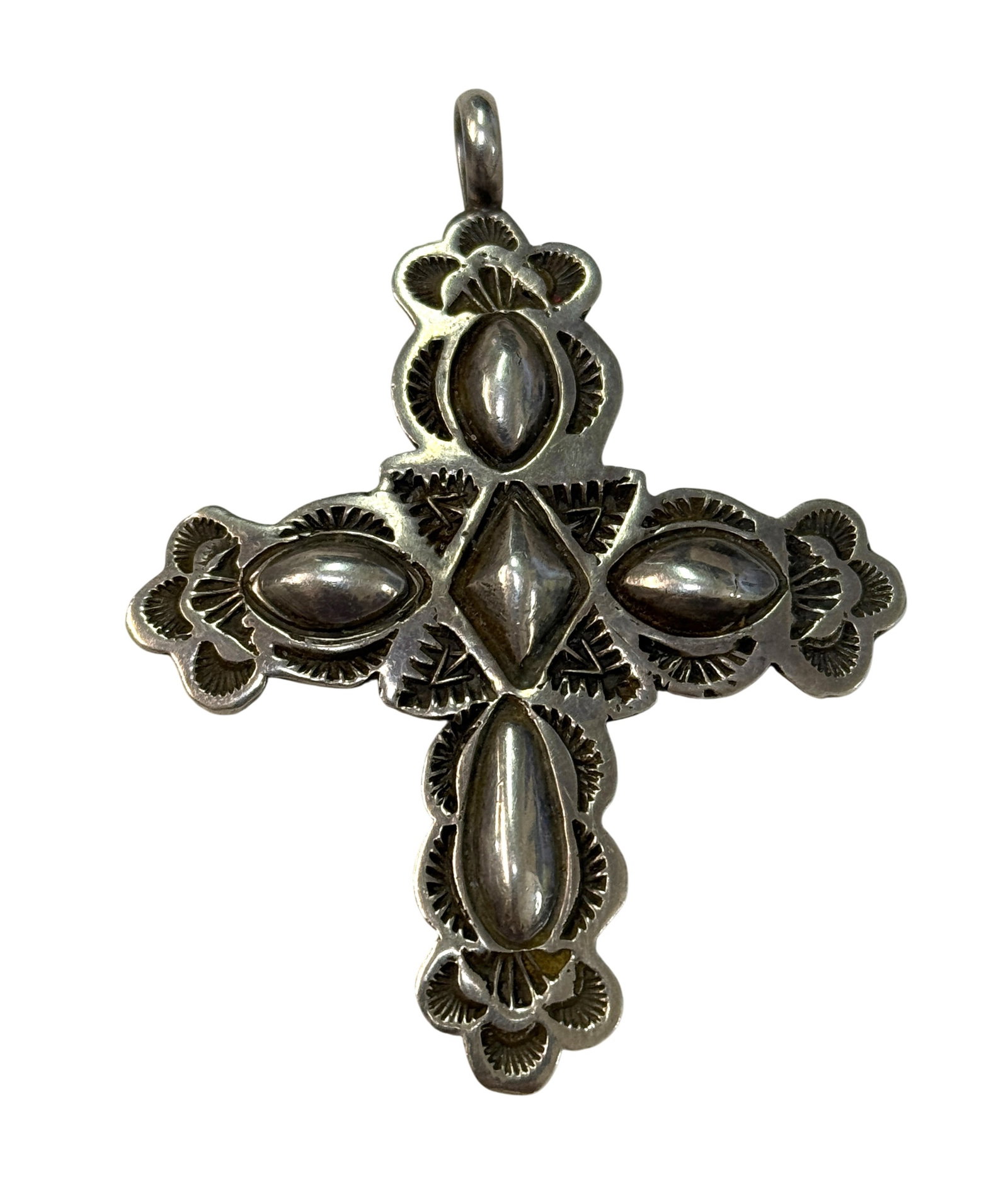 Large Navajo Sterling Silver Cross Pendant (1 of 2)