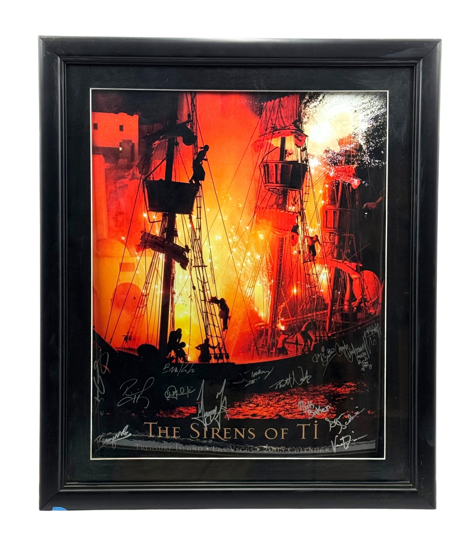 Cast Signed Souvenir Poster of "Sirens of Ti" Pirate Show at Treasure Island Las Vegas (1 of 3)