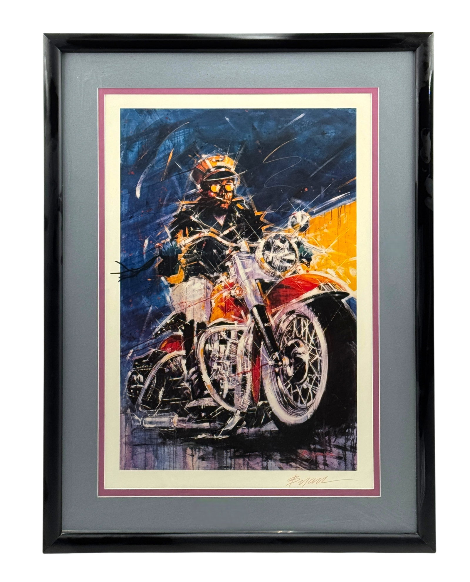 Michael Bryan Framed Serigraph"Motocycle" Hand Signed (1 of 3)