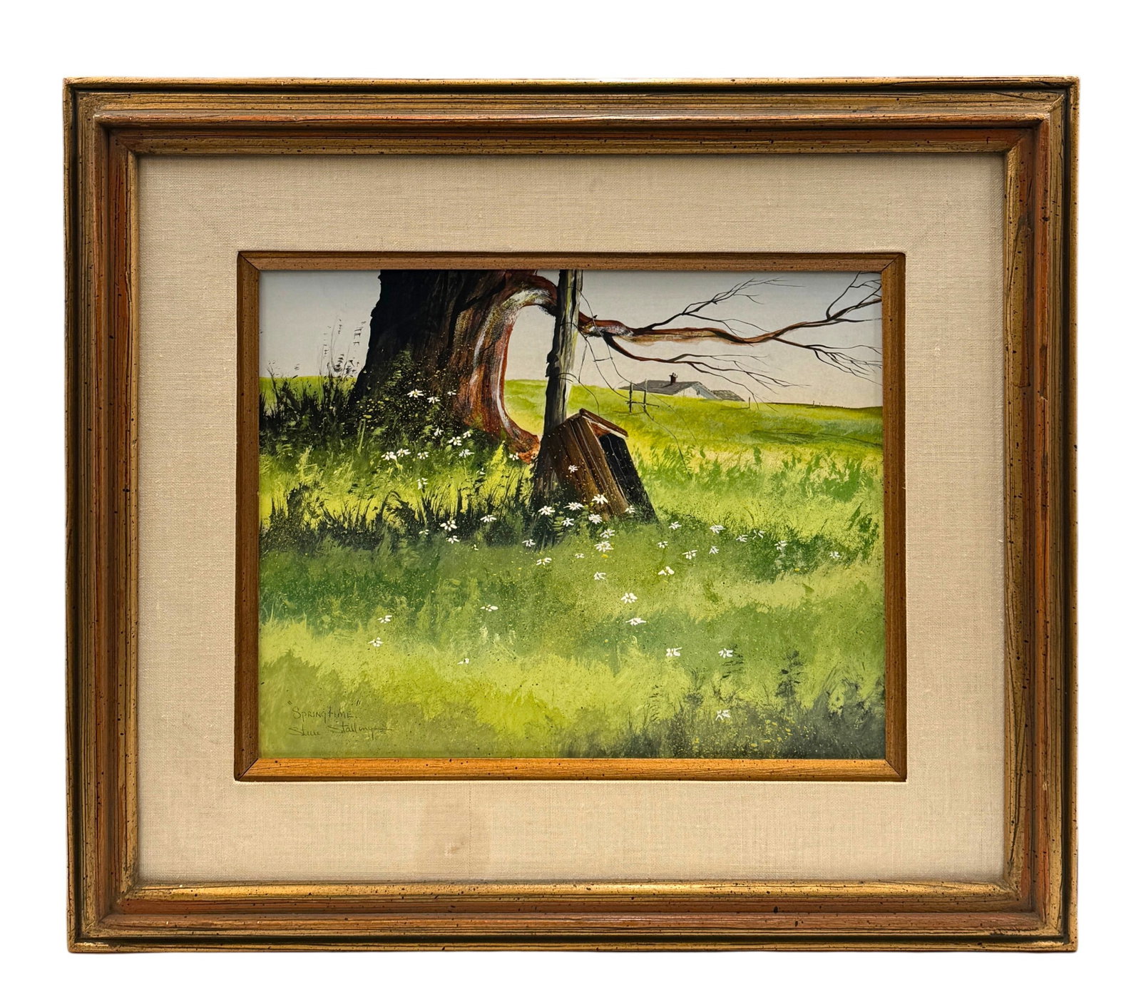 Steve Stallings (California, b. 1948) "Springtime" Gouache on Board (1 of 3)