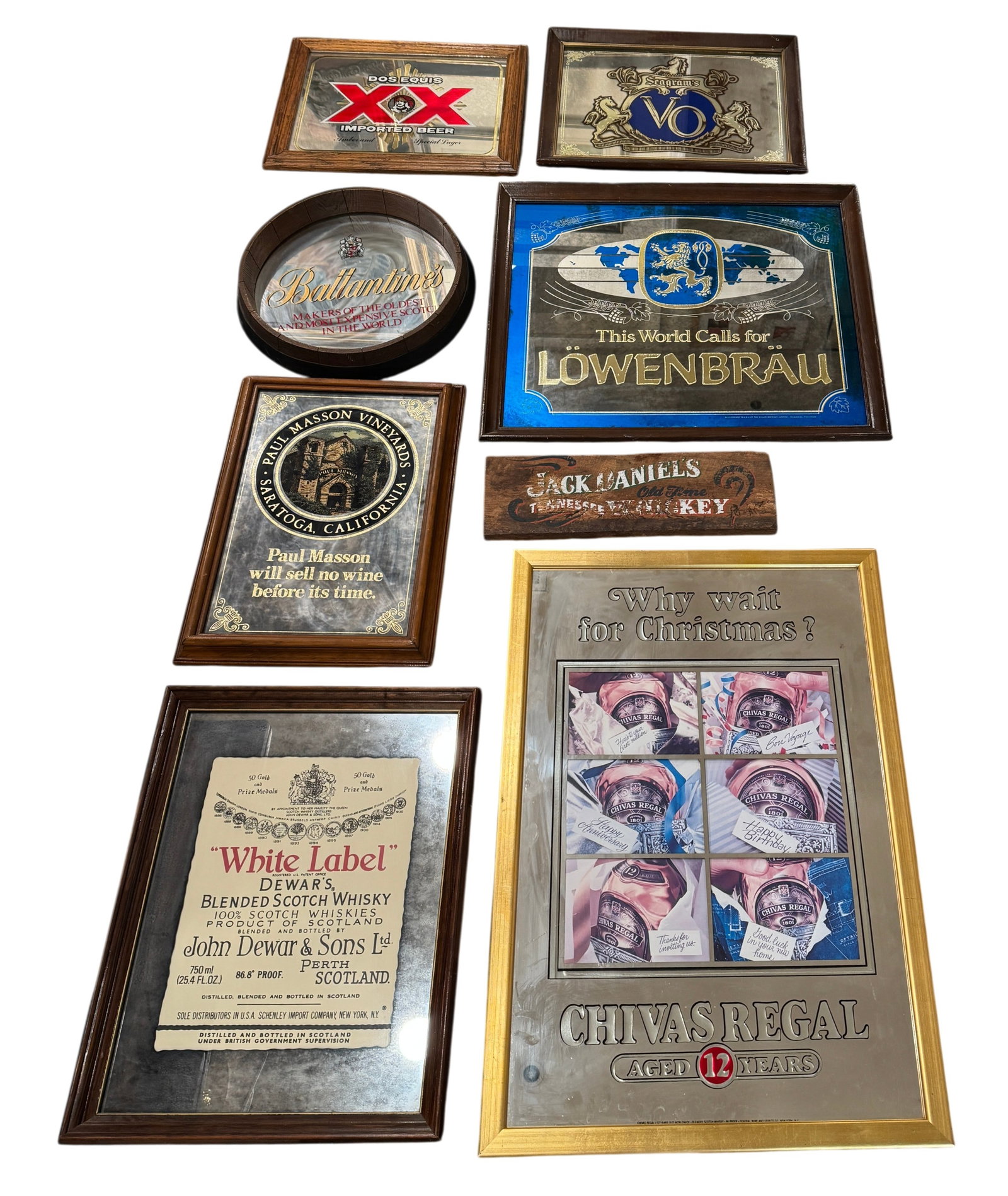 Collection of Vintage Liquor and Beer Brand Advertising Mirrors (1 of 1)