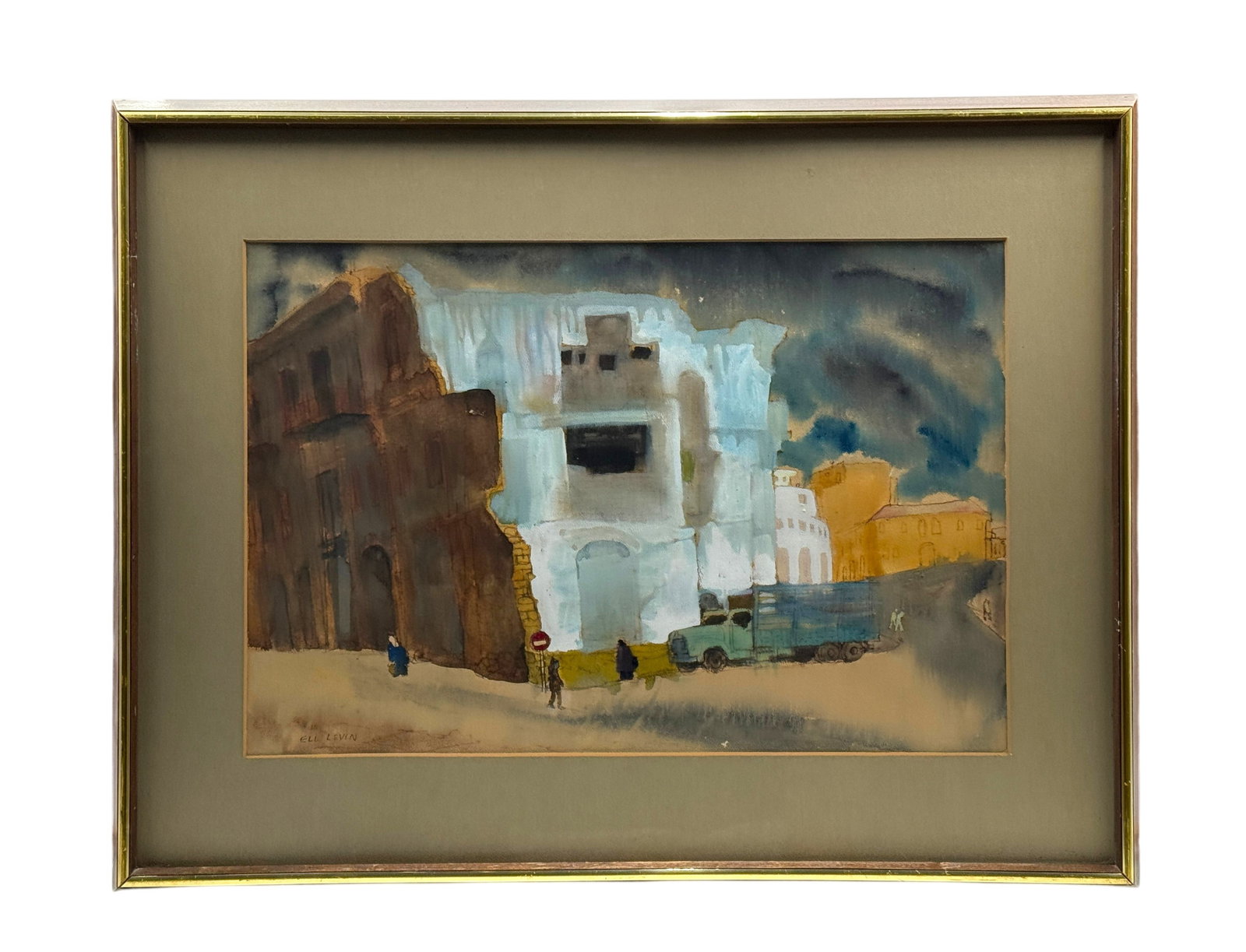 Eli Levin, Untitled, Framed Watercolor on Paper (1 of 2)