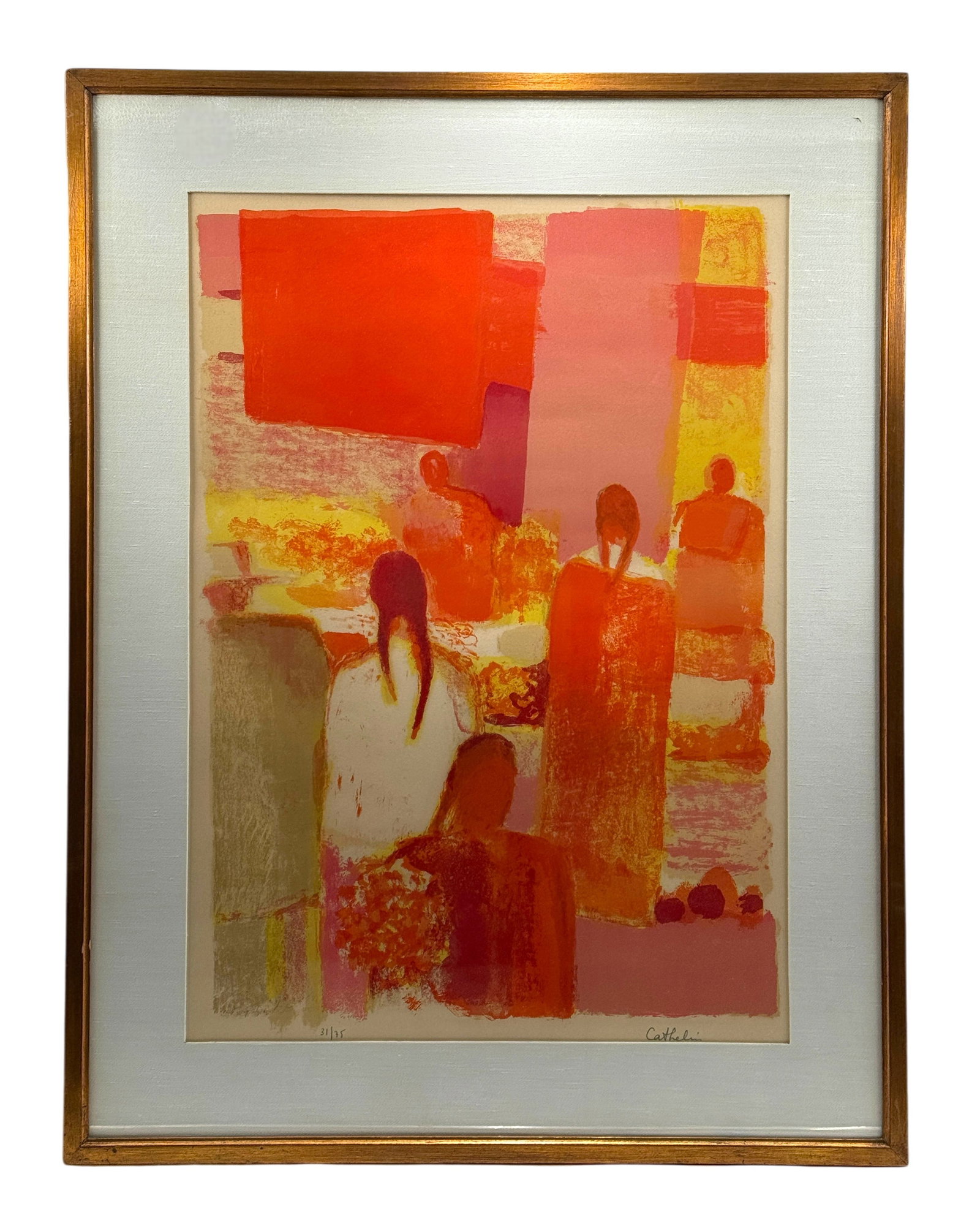 Bernard Cathelin (France, 1919-2004) Lithograph "Market in Toluca" (1 of 4)