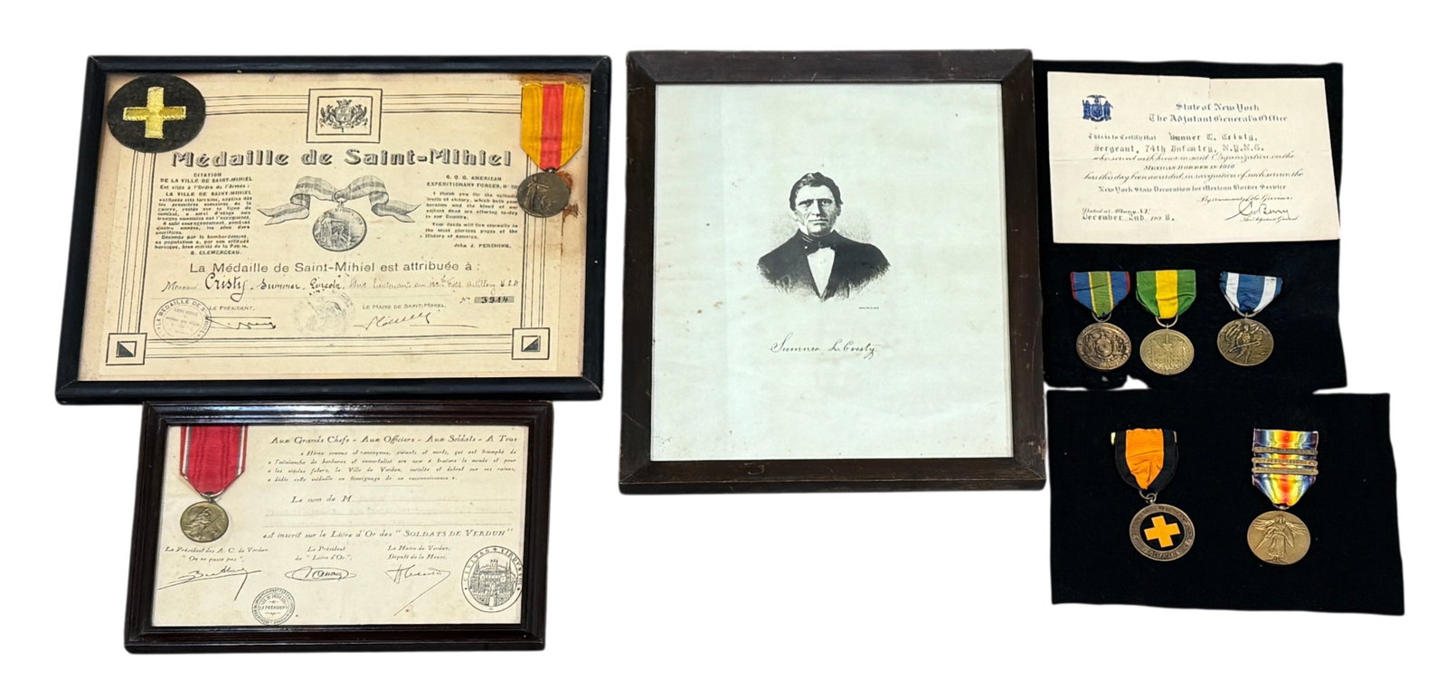 Collection of Historical WW1 Military Medals and Certificates Presented to Lieutenant Sumner L. (1 of 7)
