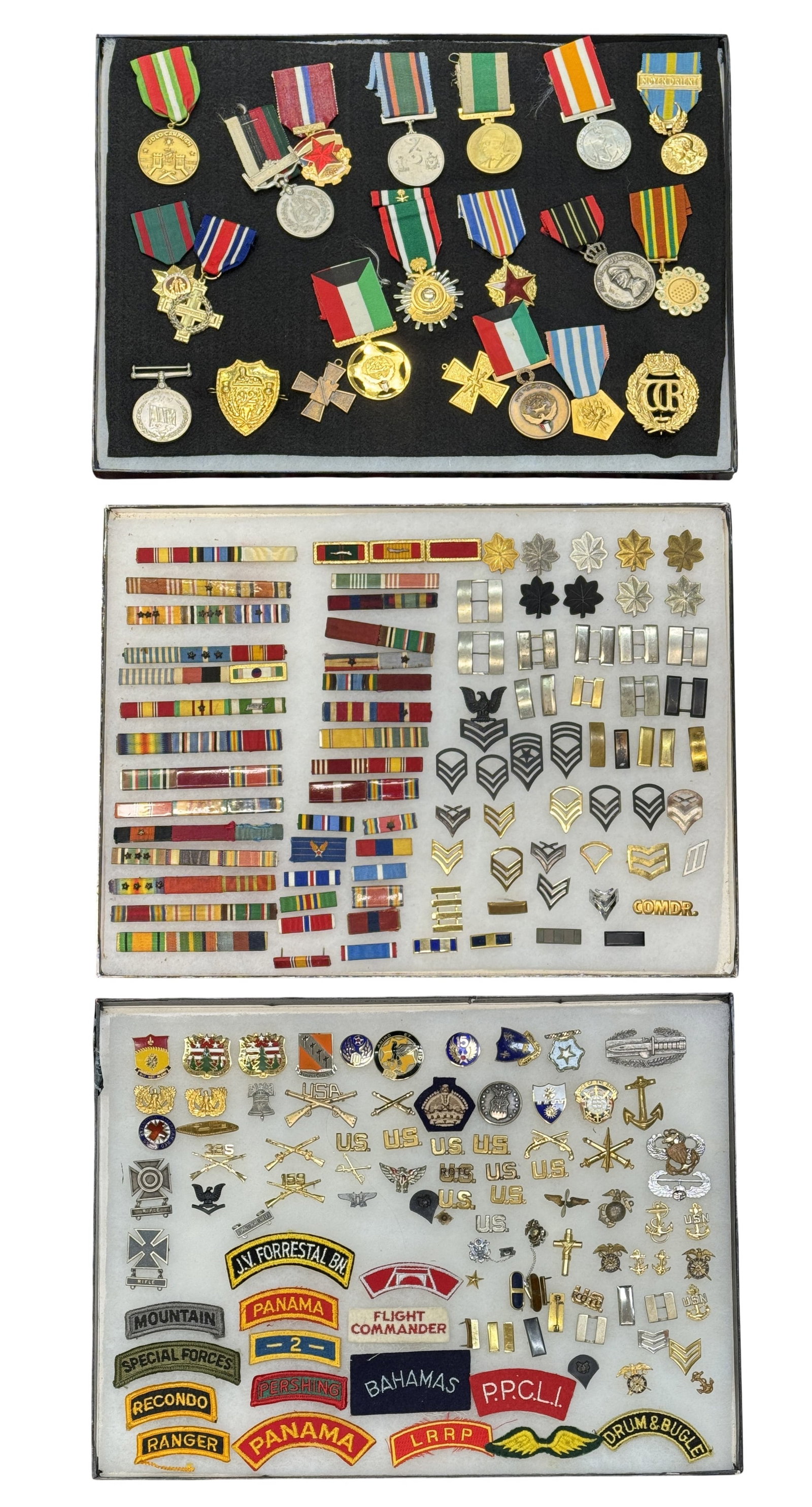 Collection of Military Memorabilia, Medals, Ribbons Rank Insignia and Patches (1 of 1)