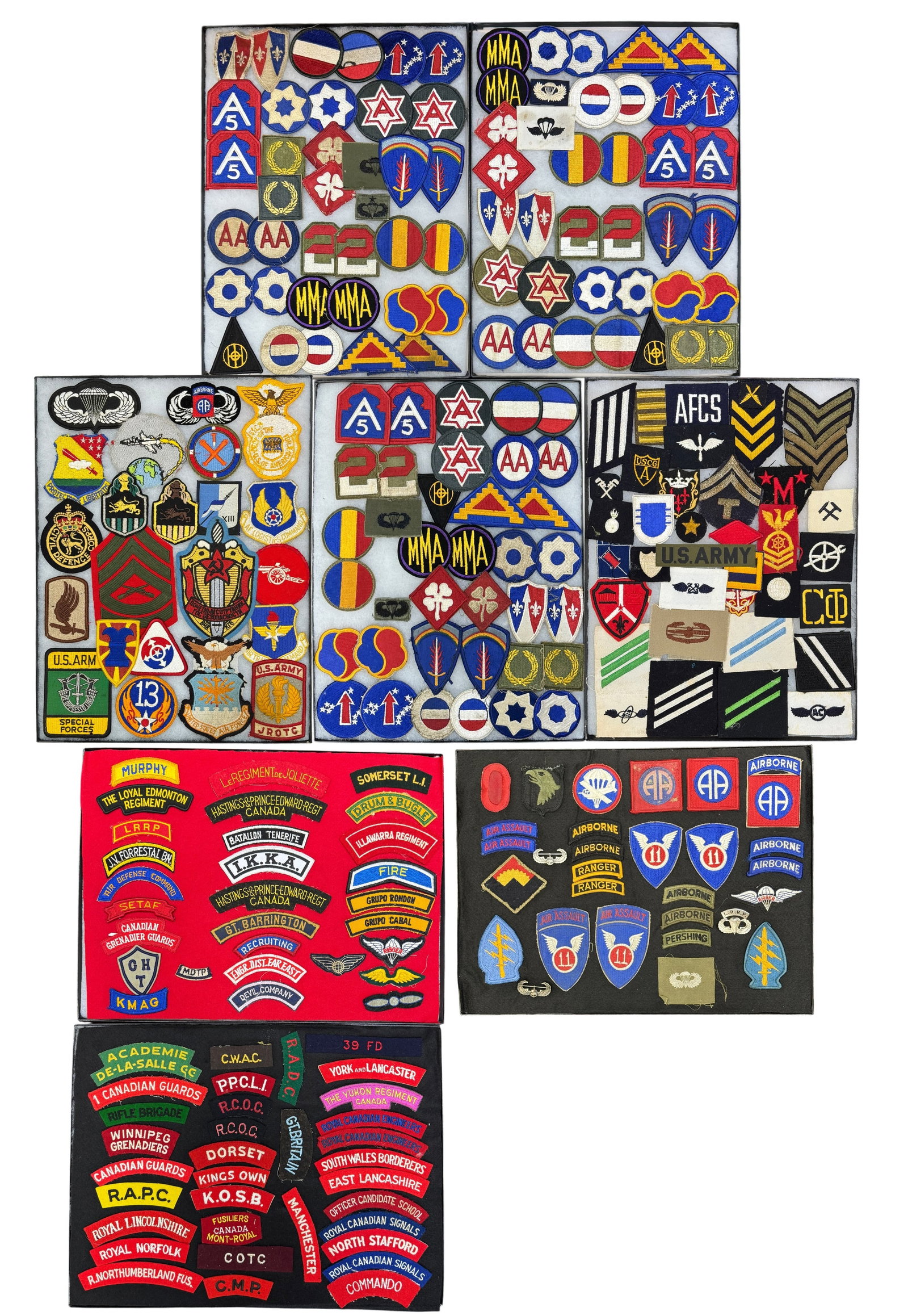 Collection of Vintage Military Patches, Insignia and Cloth Badges (1 of 1)