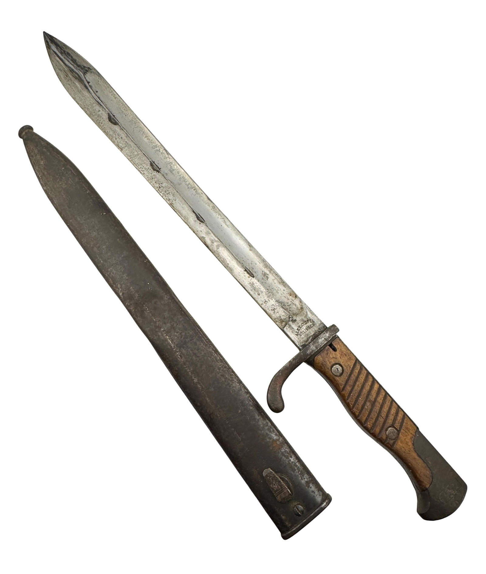 WWI German 1898/05 Butcher Bayonet With Scabbard (1 of 5)