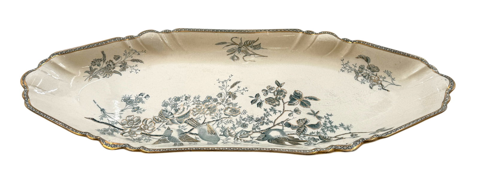 Gustavsberg Wexiö Fish Platter: Rare Gustavsberg Wexiö line Swedish porcelain fish platter c1892-1932. Good condition for age. Size: 23.5" x 9" A/R