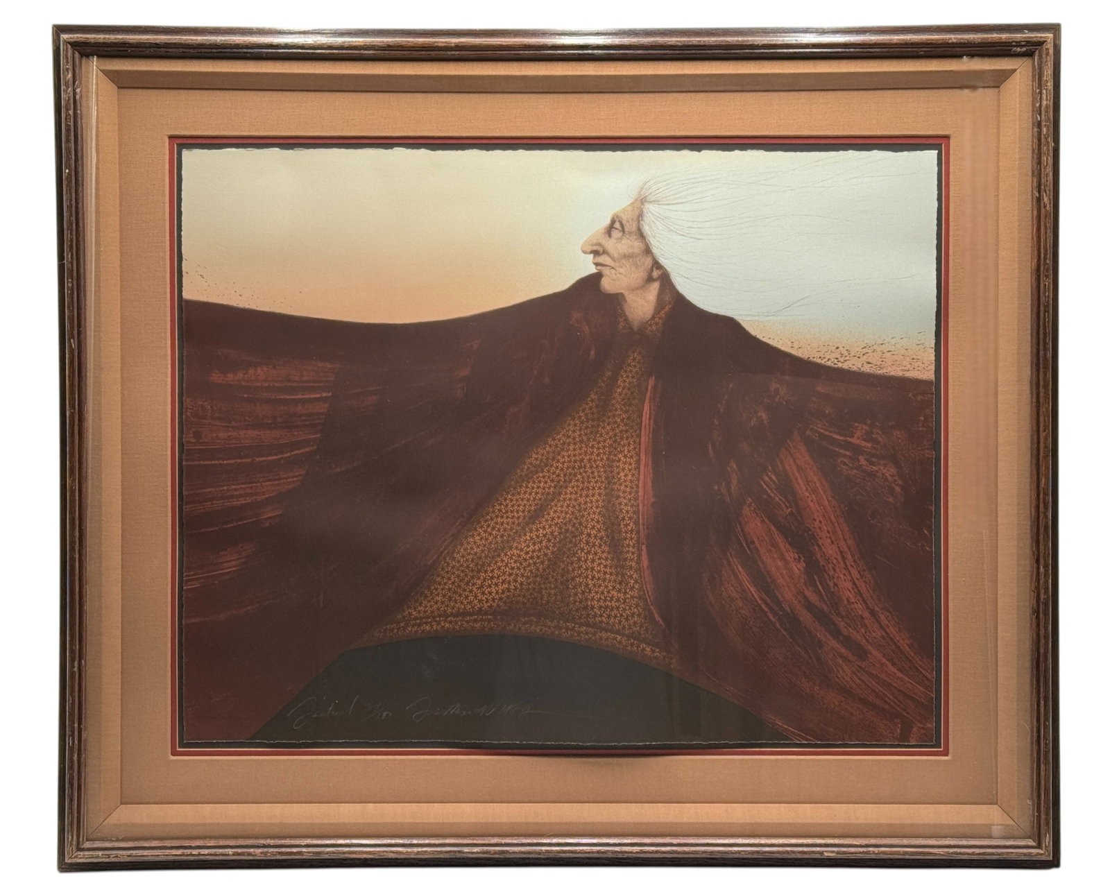 Frank Howell (1937-1997) Limited Edition Lithograph "Festival": Frank Howell (1937-1997) Limited Edition Lithograph "Festival." Signed, titled, and numbered 39/100 on bottom left corner. Frame measures 37" x 31" Condition: scuffs on frame