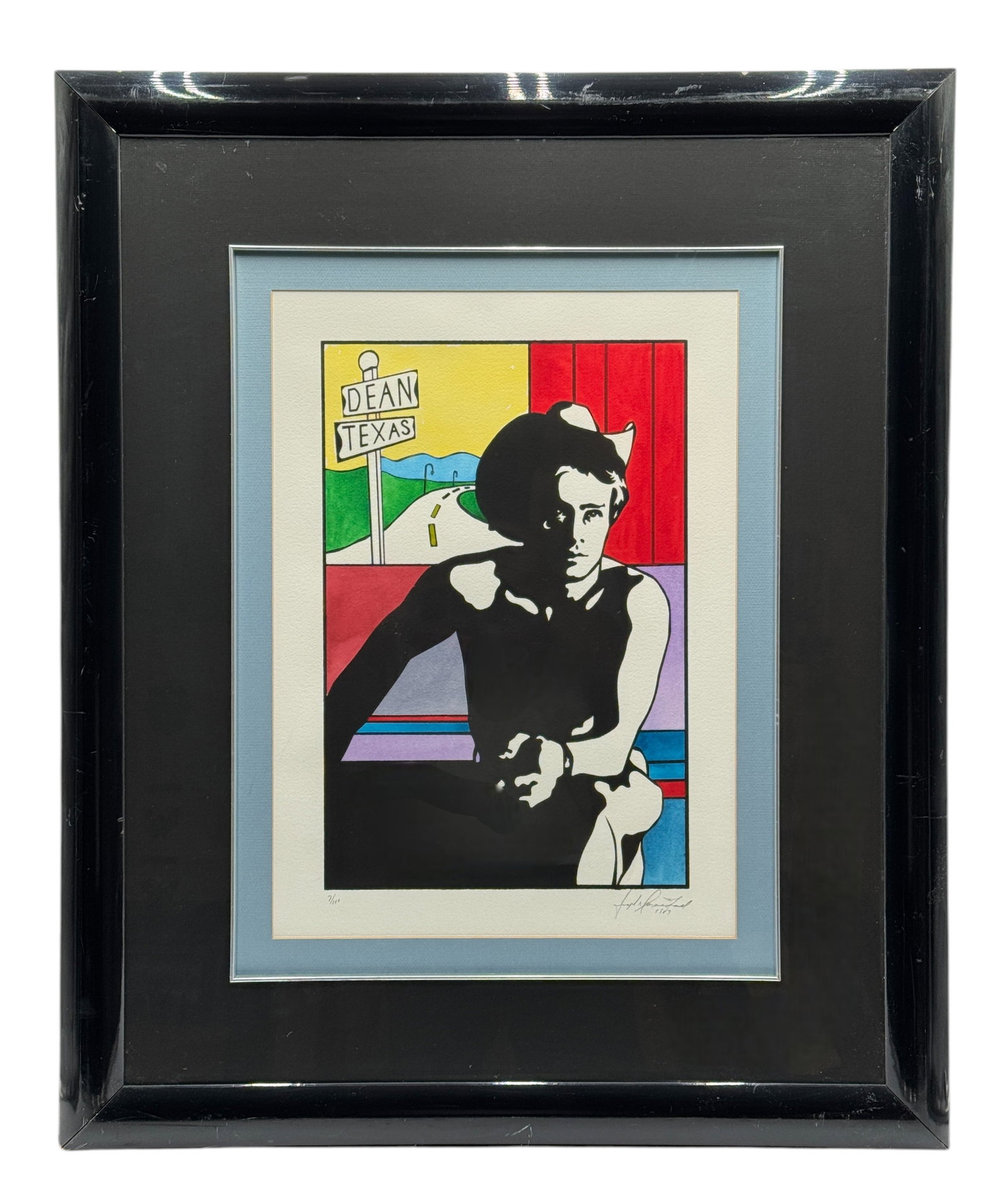 Joseph Carmichael (b. 1952, San Francisco) Serigraph with Hand Coloring "James Dean" Signed (1 of 3)