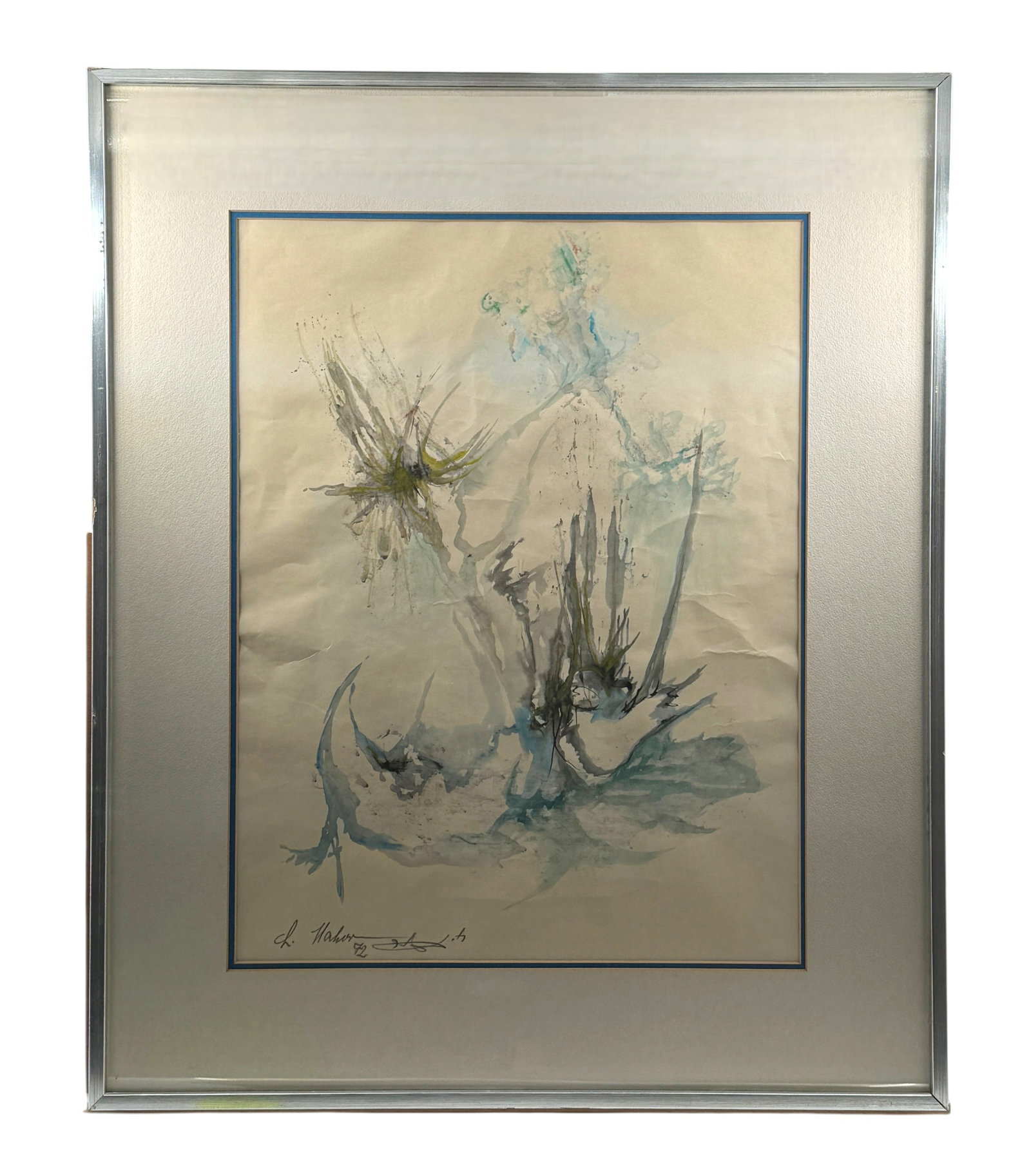 Original Abstract Watercolor signed, dated 1972 (1 of 2)