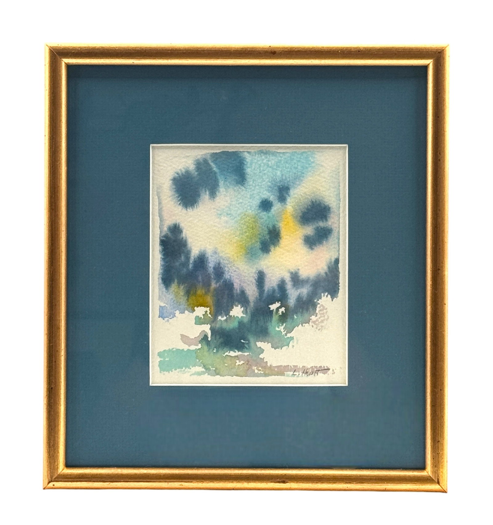 Small Framed Original Signed Abstract Watercolor (1 of 2)