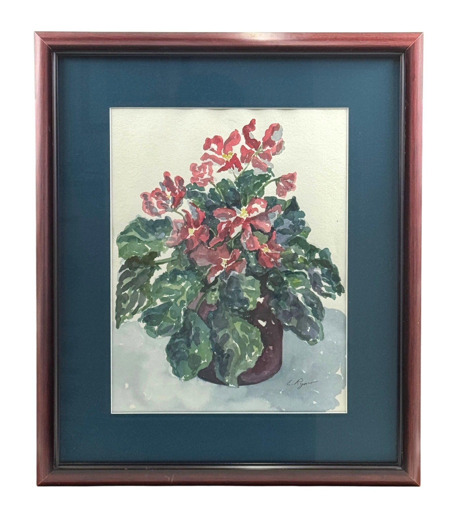 Framed Original Watercolor of Flowering Plant by Elizabeth Ryono (1 of 2)