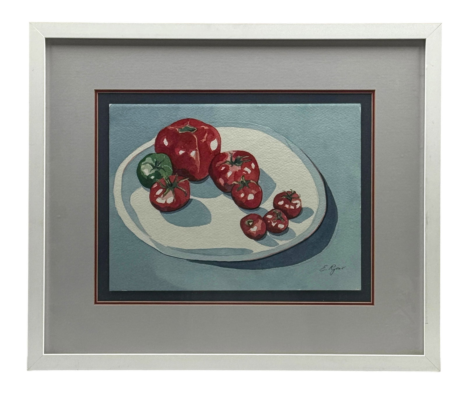Framed Original Watercolor Still Life Tomatoes by Elizabeth Ryono (1 of 2)