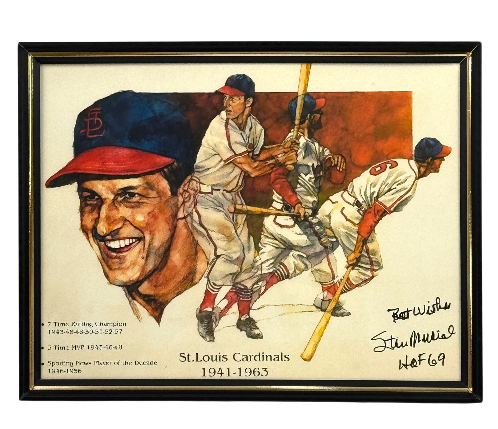 Stan Musial St. Louis Cardinals Signed Print (1 of 1)