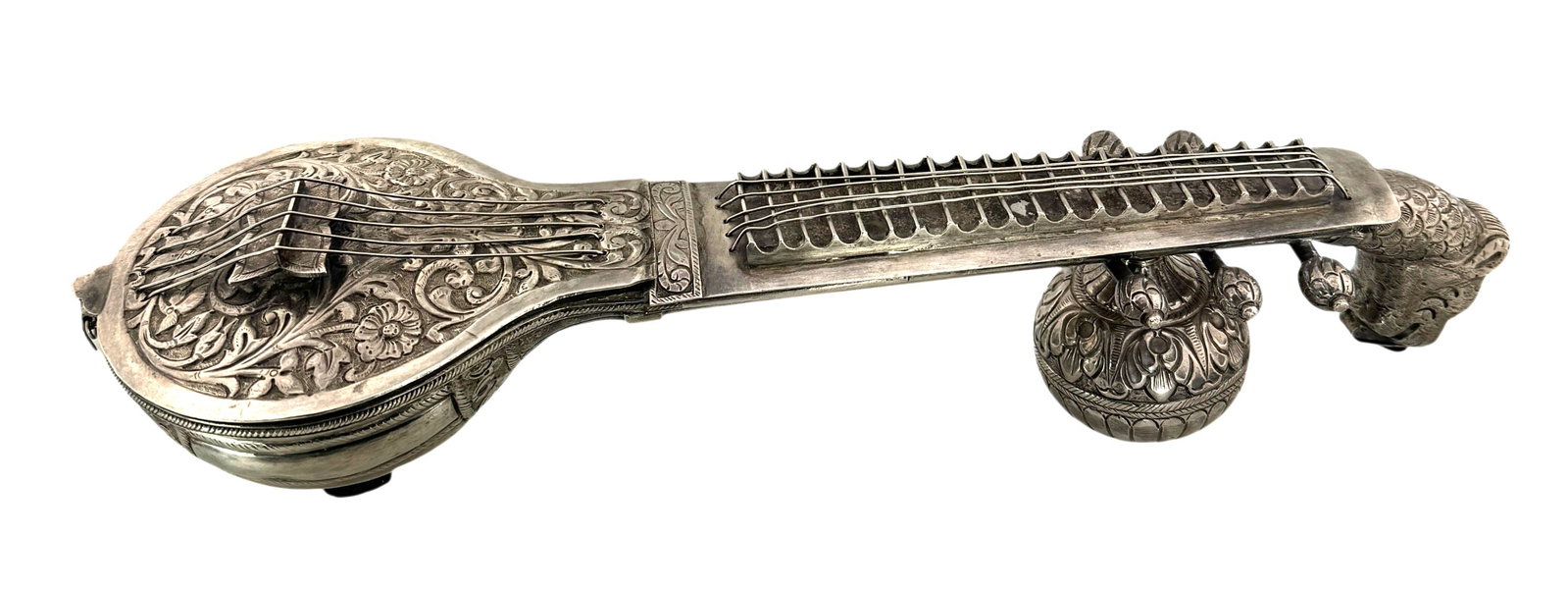 Indian 900 Silver Sitar Form Spice Box 19th Century (1 of 5)