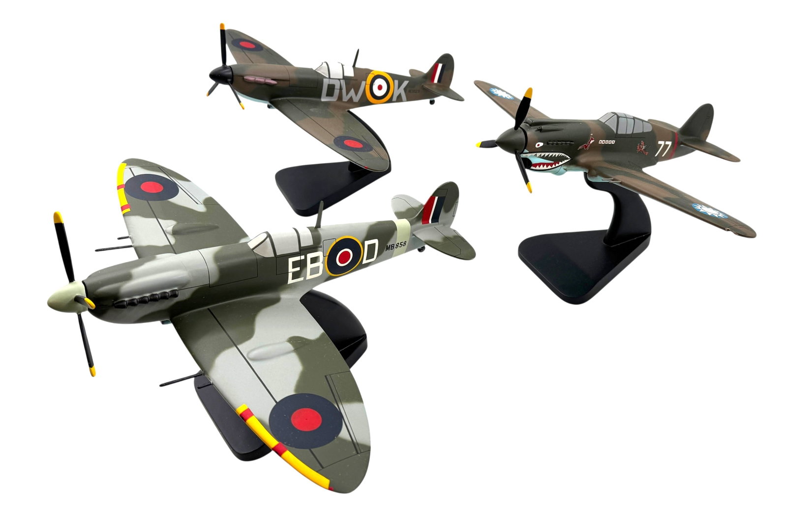 Lot of 3 Wooden Hand Painted WWII Model Planes (1 of 3)