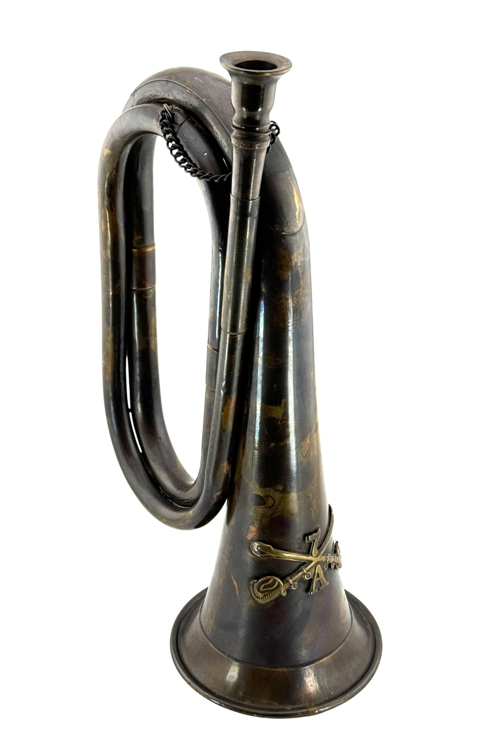 US Military 7th Cavalry Bugle Style Brass Horn (1 of 4)