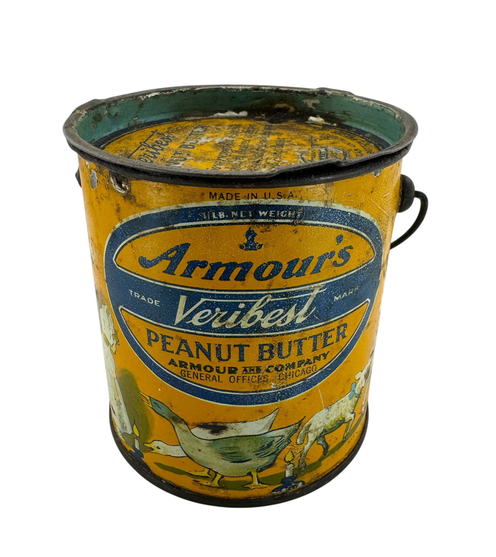 Vintage Armour's Veribest Peanut Butter Tin Pail Unopened (1 of 3)