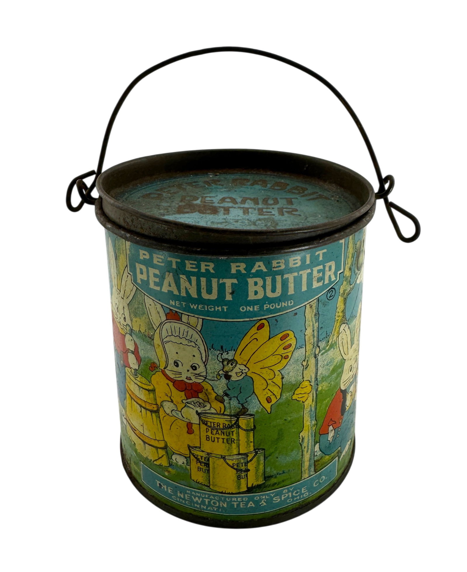 Vintage 1920s Peter Rabbit Peanut Butter Tin Pail (1 of 3)
