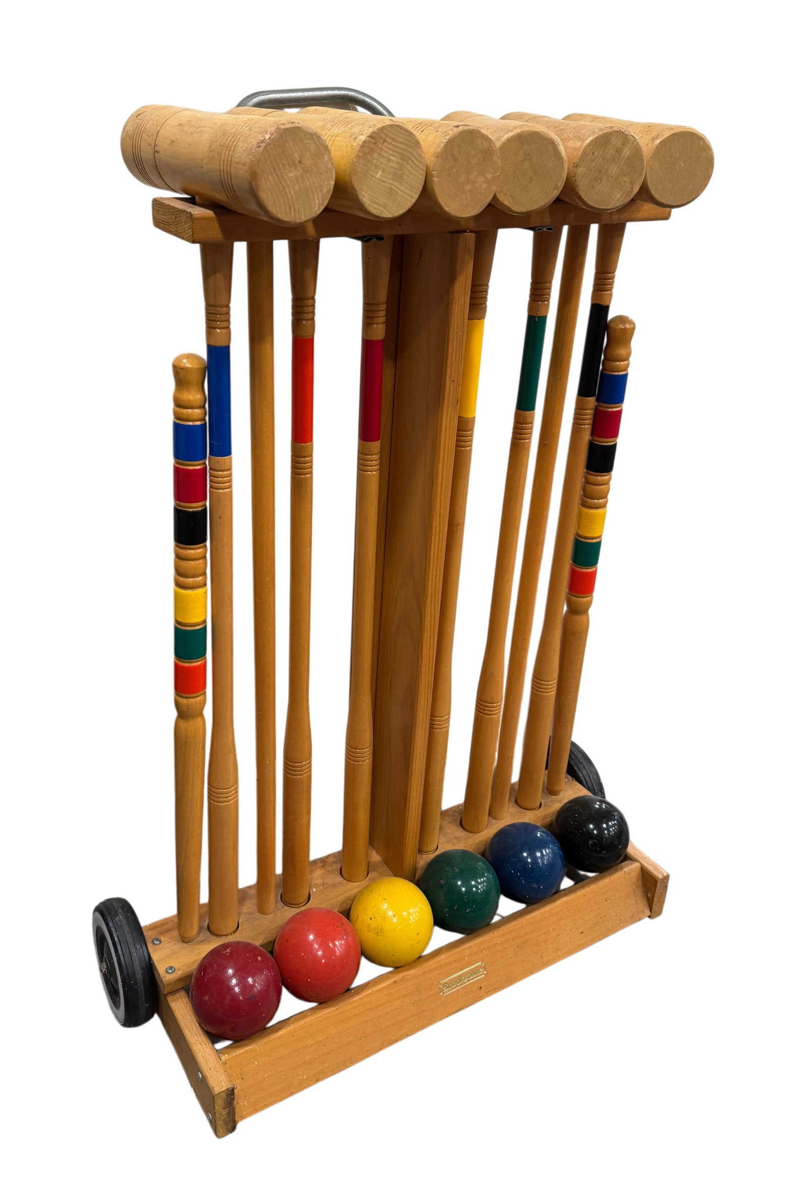 Rustic Style Wooden 6-Player Croquet Set on Portable Stand (1 of 3)