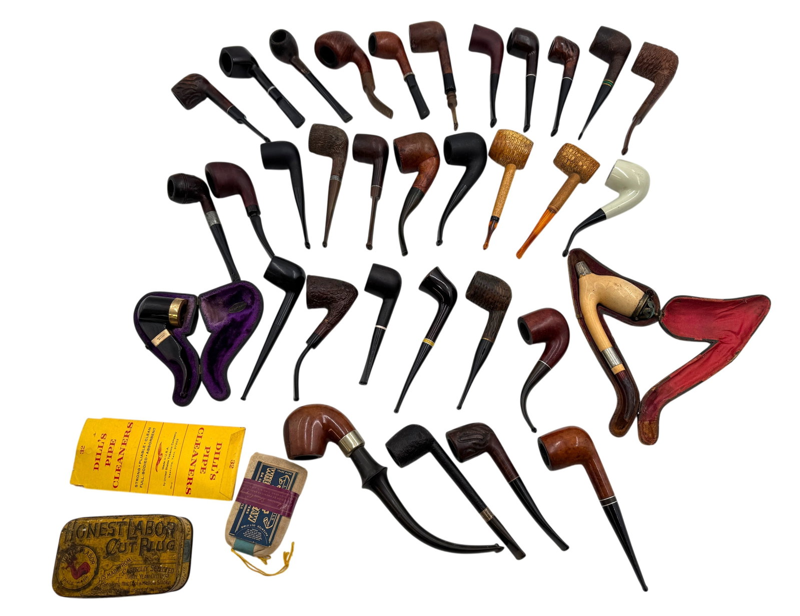 Collection of Vintage Smoking Pipes: Collection of Vintage Smoking Pipes.