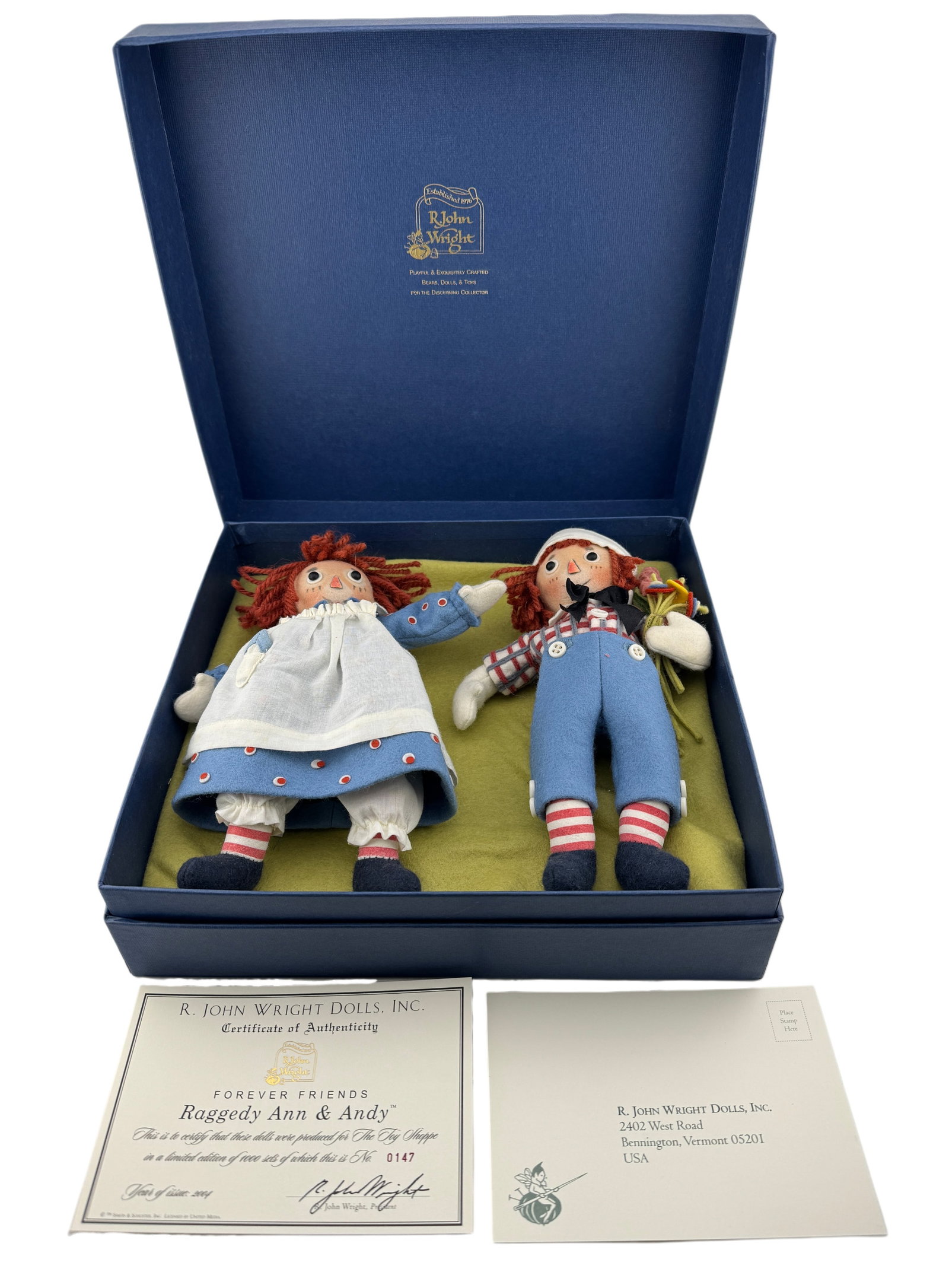 R. John Wright "Forever Friends" Raggedy Ann & Andy C.2004 with Original Box and COA (1 of 4)