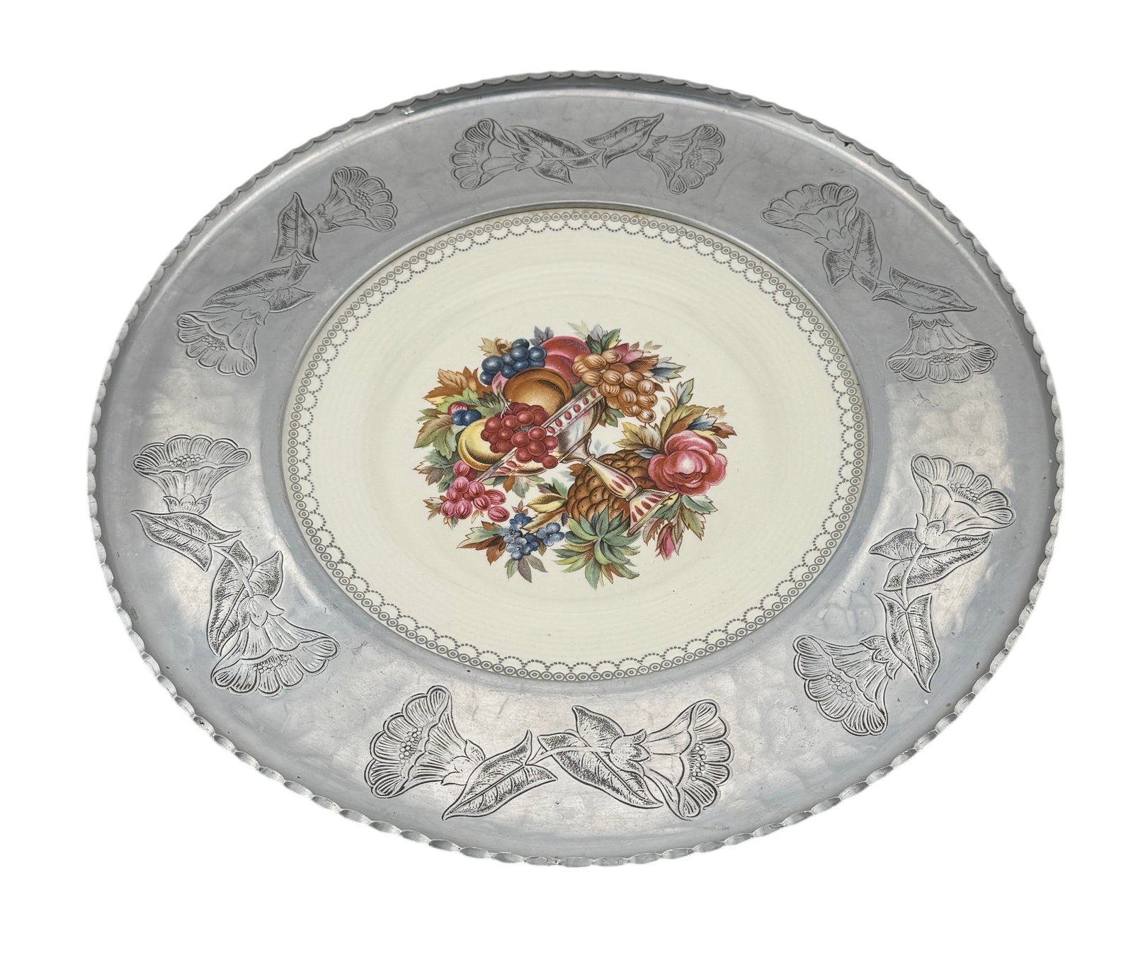 Vintage Triumph Limoges Imperial Victorian with Aluminum Faberware Rim Tray (1 of 3)
