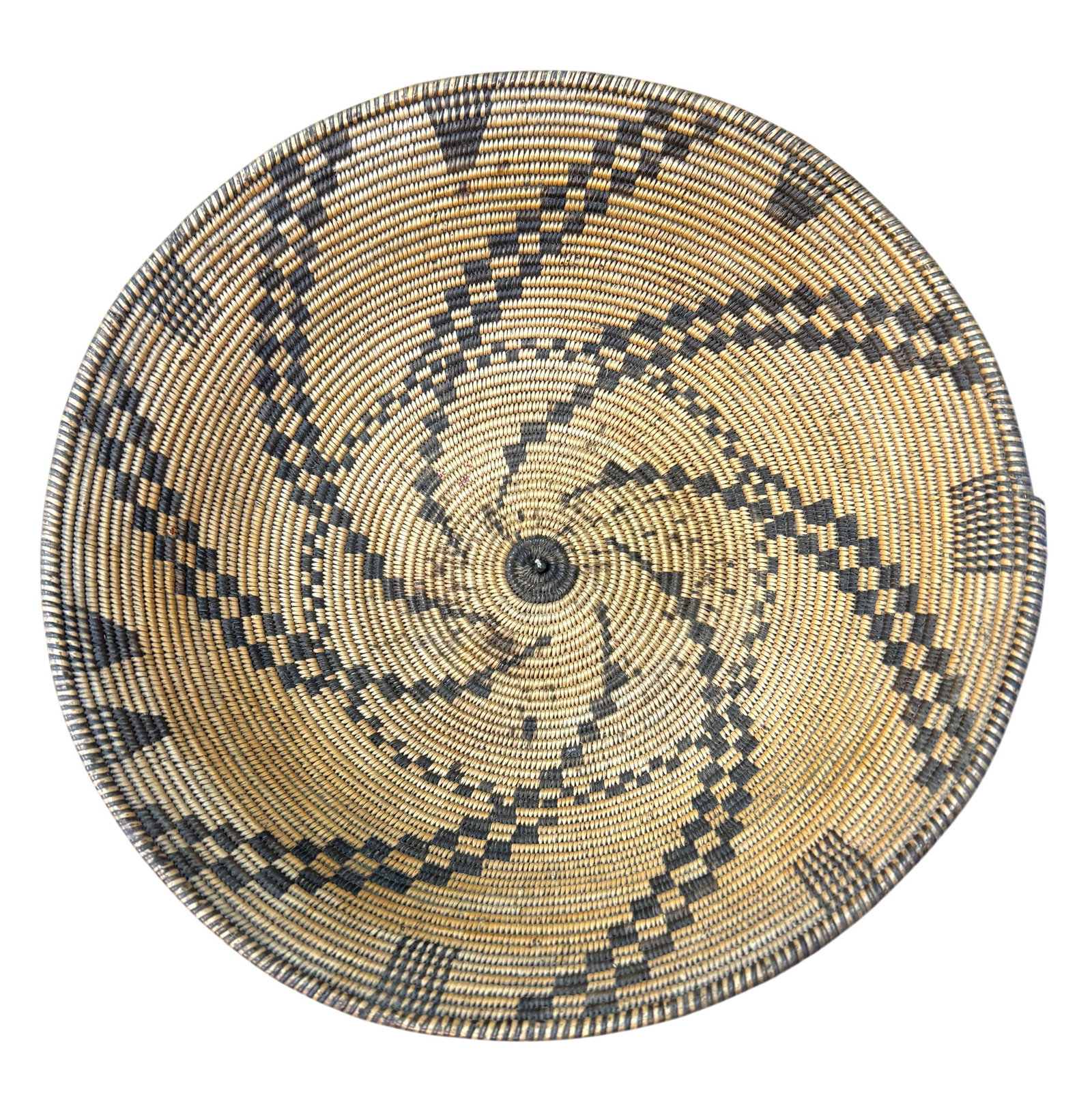 Antique Native American Apache Spiral Design Basket - 2