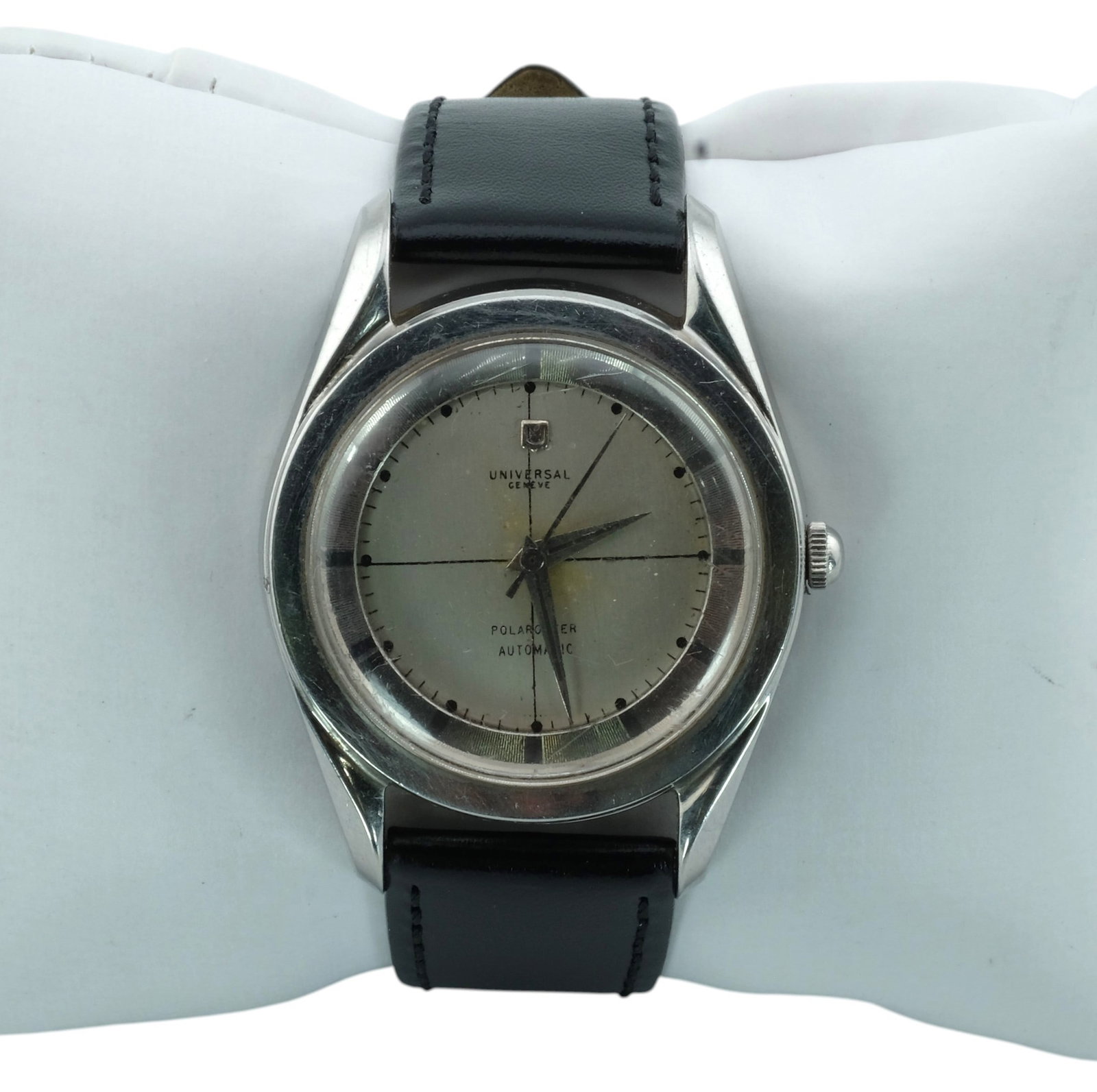 Rare 1950's Universal Geneve Polerouter Automatic Men's Watch 20217/5 Designed by Gerald Genta: The Polerouter was released in honor of a first flight over the North Pole, hence the title. According to Mr C. Pennington, there are nearly 1000 variations that have been produced since. This