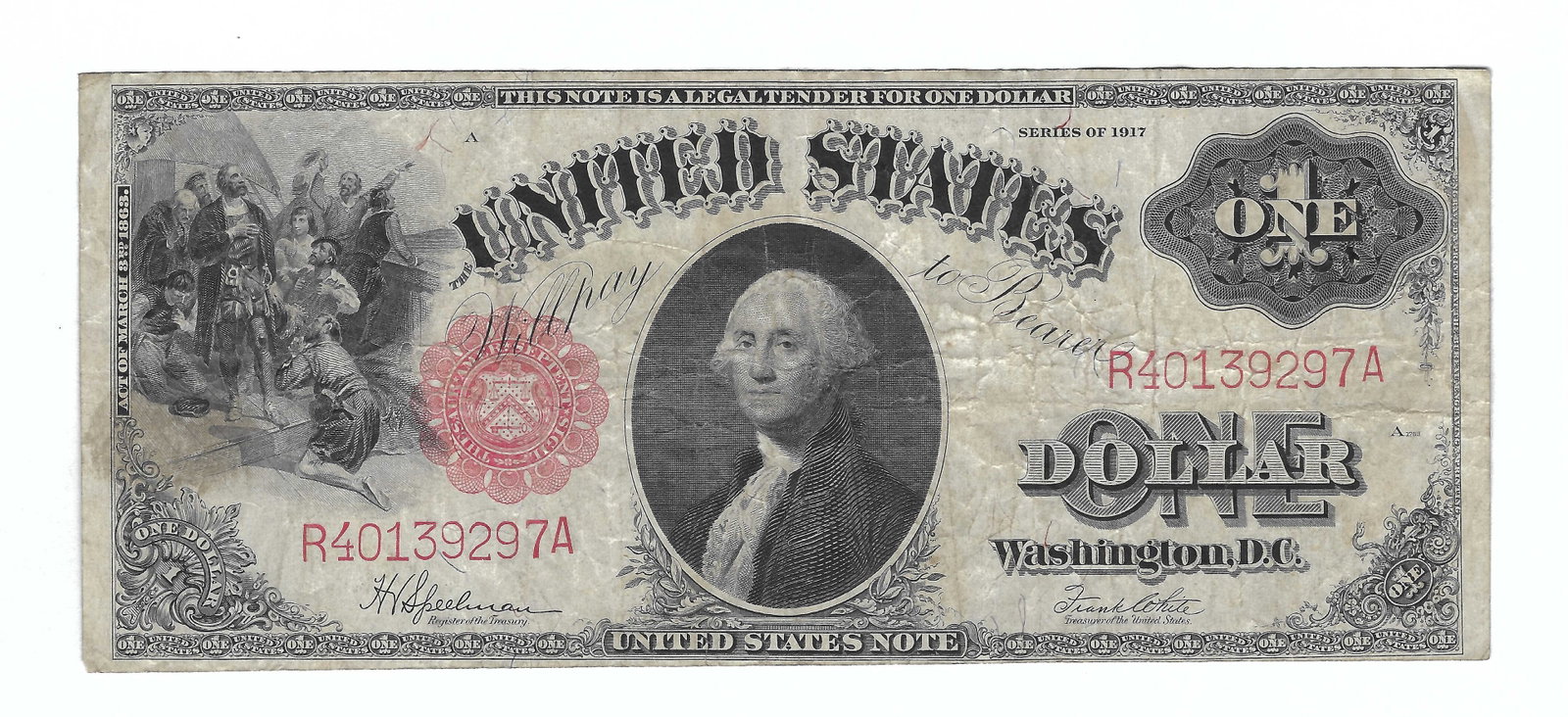 1917 United States $1 Legal Tender Note FR 39 (1 of 2)