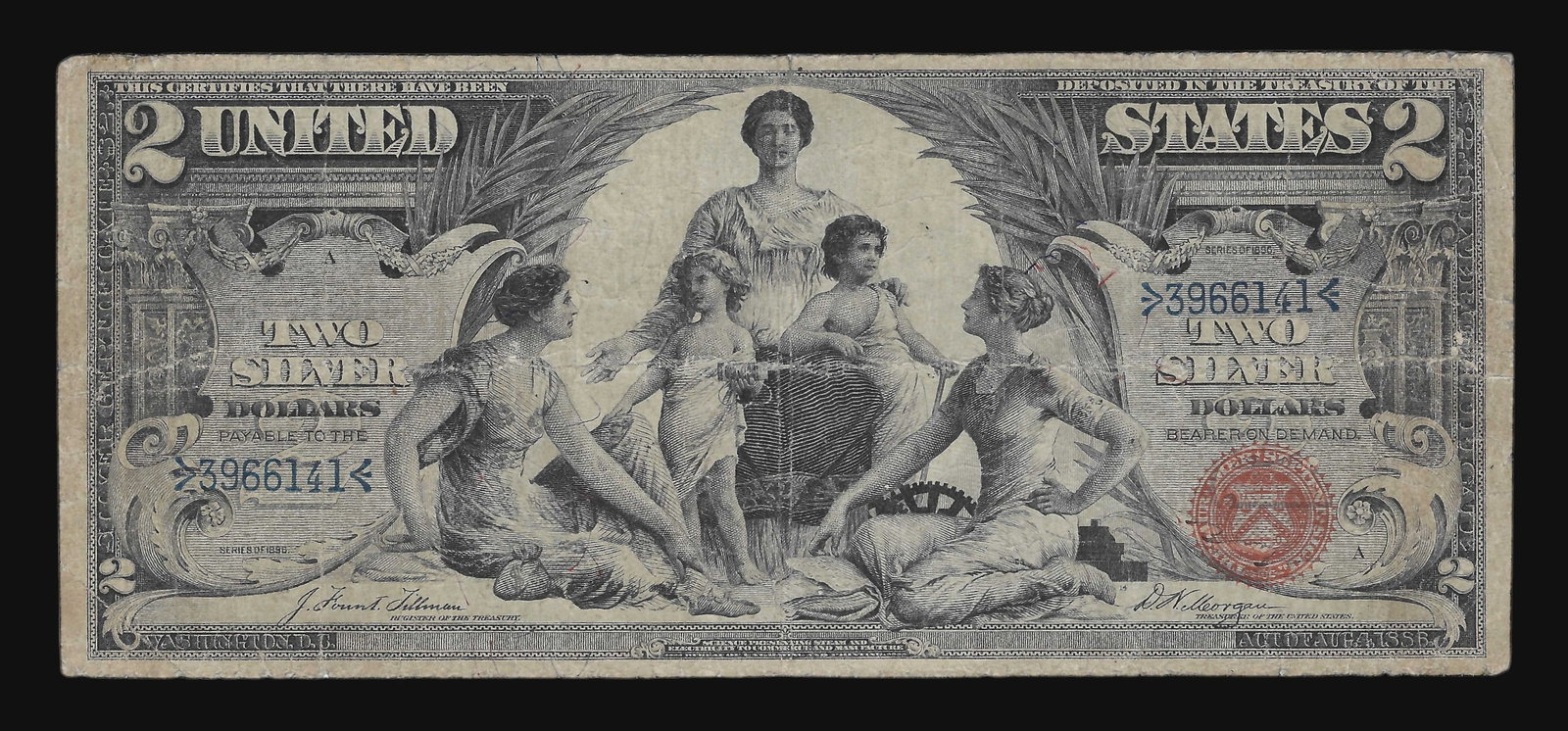 1896 $2 Educational Series Silver Certificate FR 247 (1 of 2)