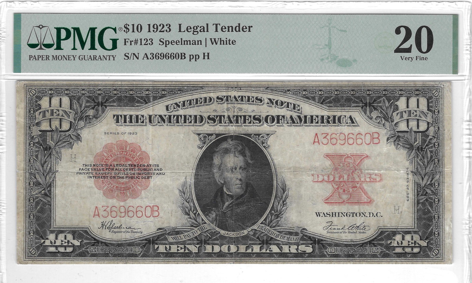 1923 $10 Pokerchip Legal Tender Fr 123 PMG 20 (1 of 2)