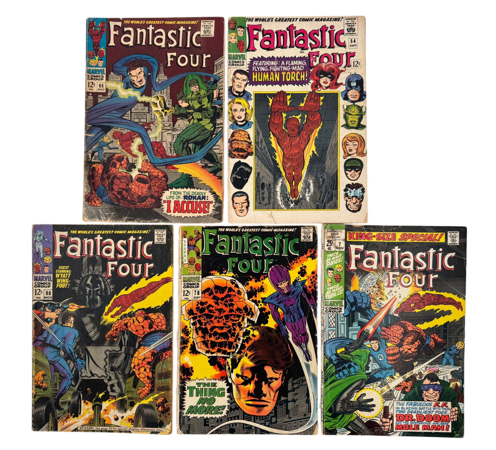 (Lot of 5) Silver Age Fantastic Four Marvel Comics #57-60 (1 of 1)