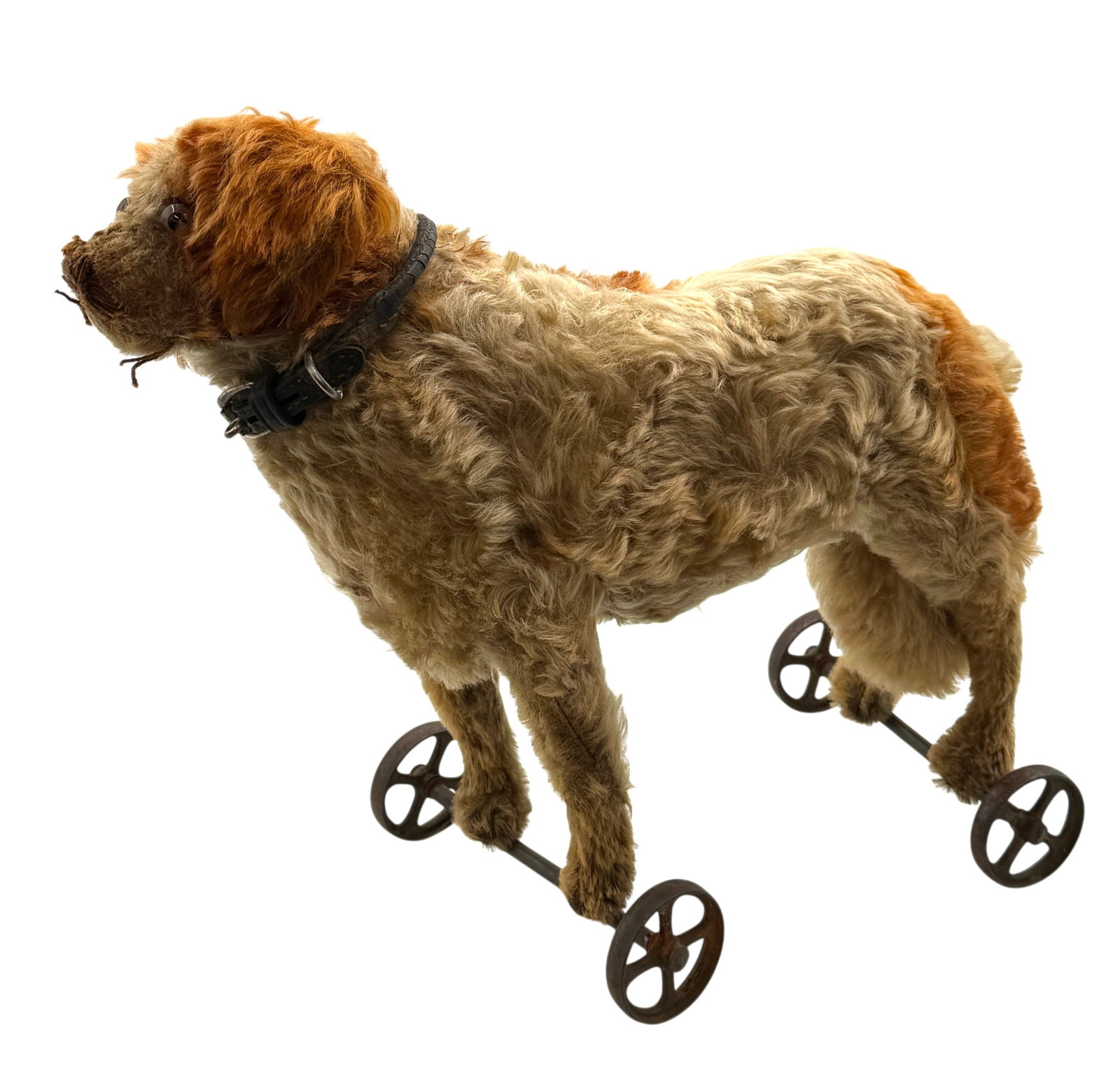 Antique Steiff Mohair Dog Pull Toy on Wheels C. 1910 (1 of 6)