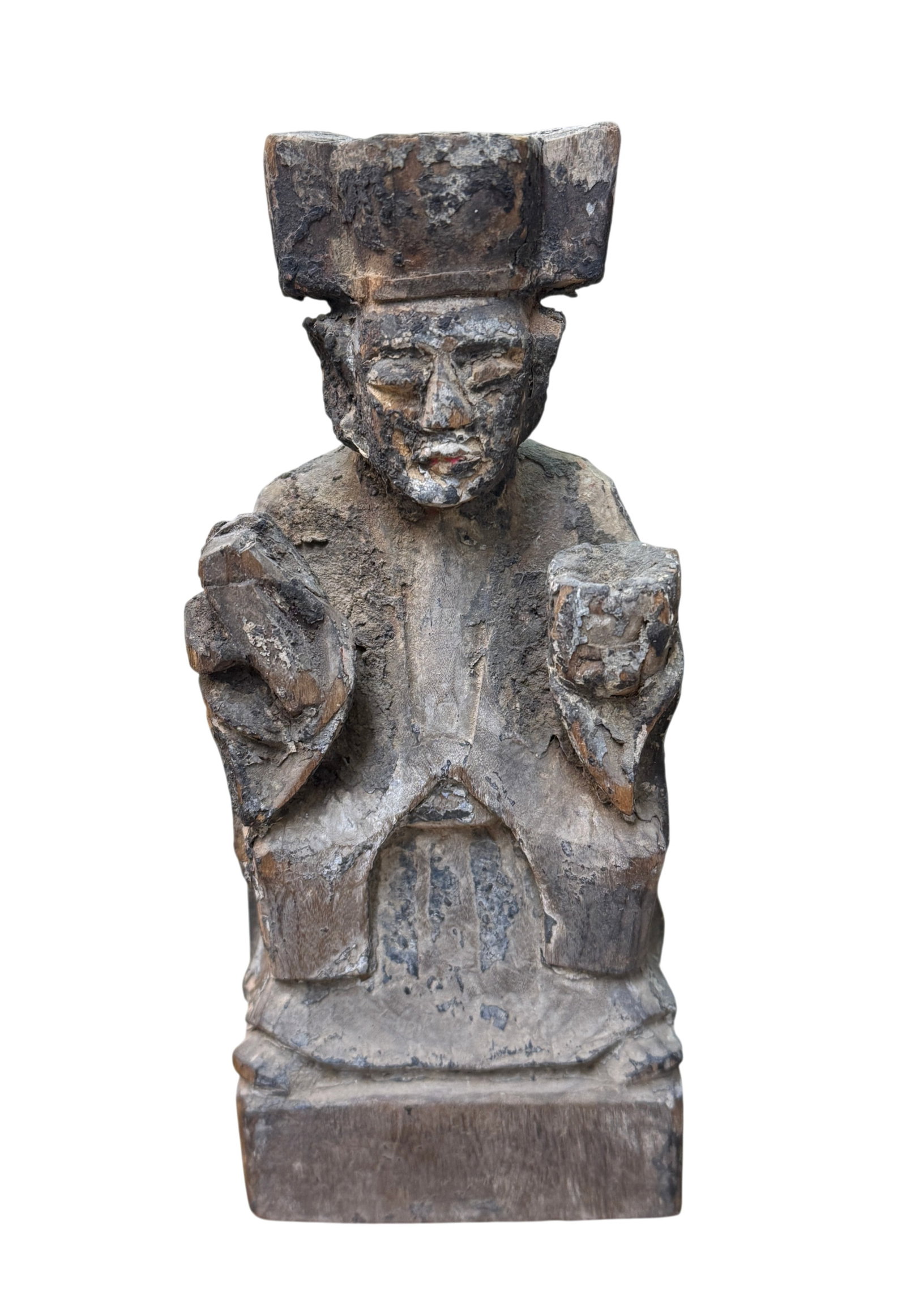 18th Century Hand Carved Wooden Chinese Kitchen God Statue (1 of 4)