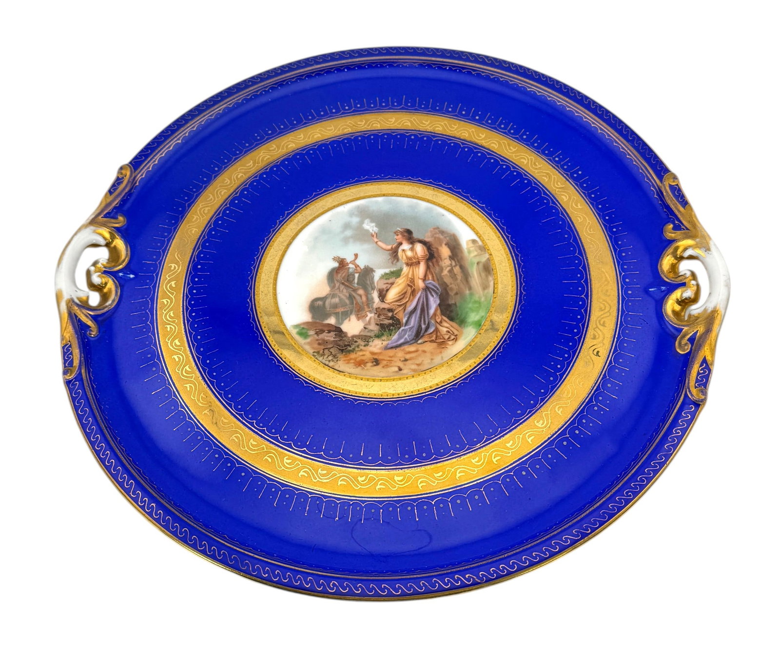 Royal Vienna Style Decorative Cobalt Charger (1 of 3)