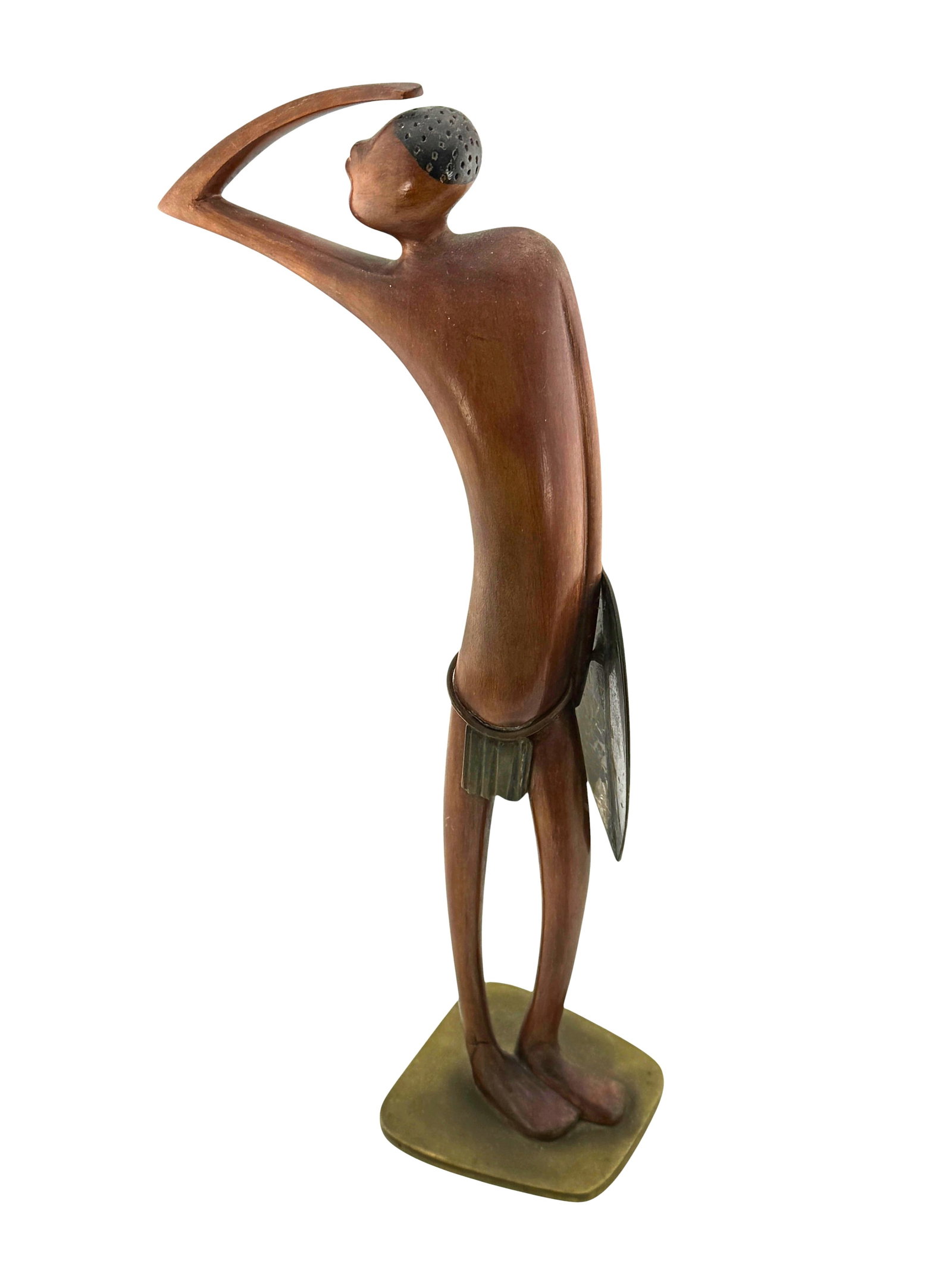 Karl Hagenauer (1898-1956) Walnut and Bronze "African Hunter" (1 of 5)