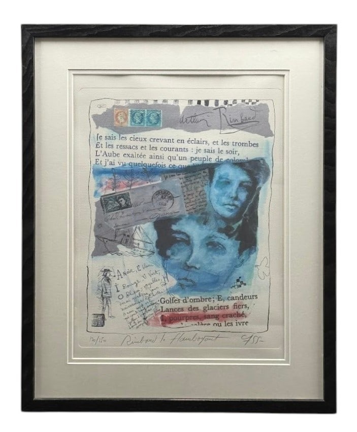 Yves Cass (1947 - )French School, "Arthur Rimbaud Limited edition Serigraph: Yves Cass (1947 - )French School, "Arthur Rimbaud Limited edition Serigraph. Edition # 120/150 and pencil signed lower right corner. Frame dimension: 17" x 21" A/R