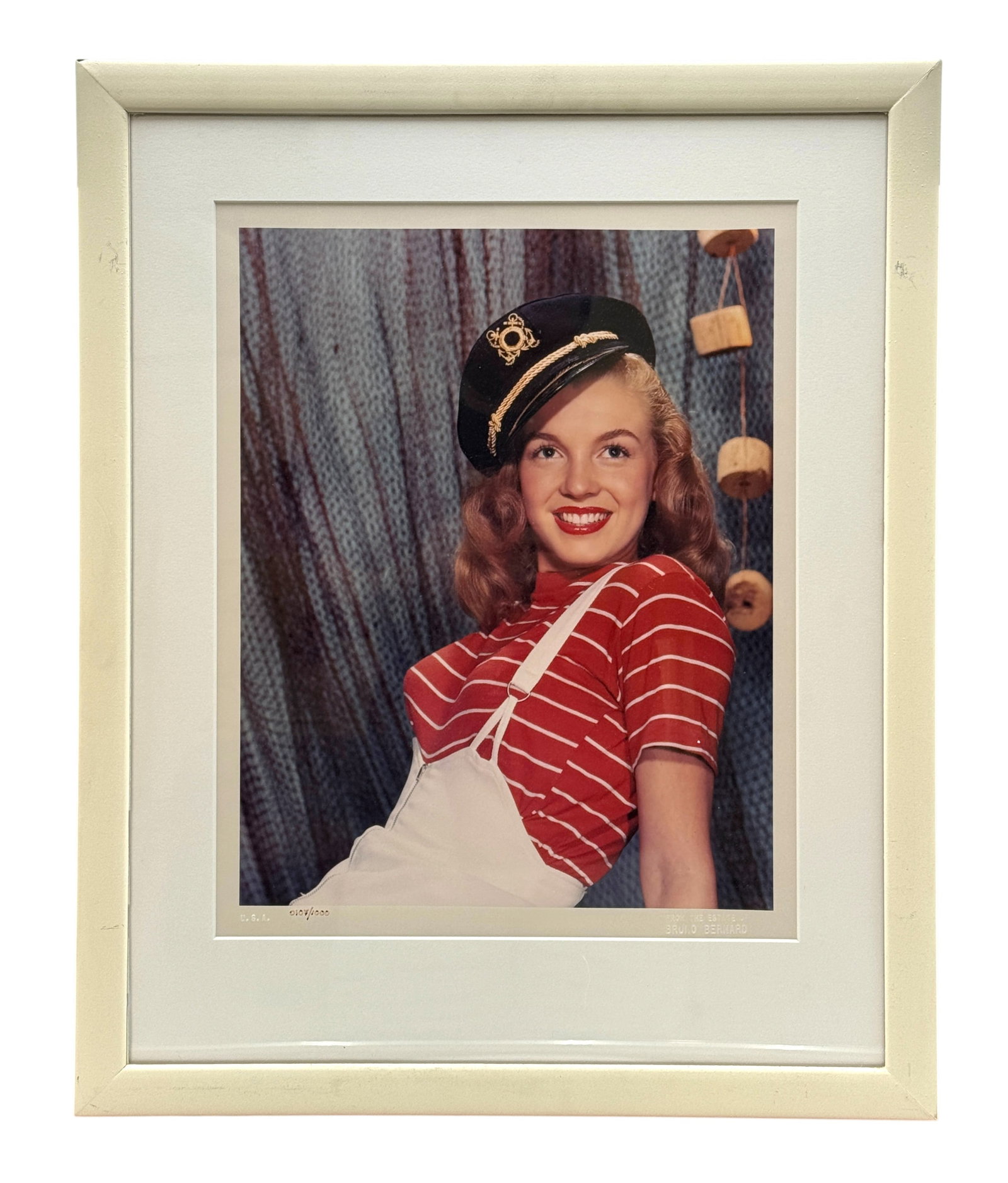 Bruno Bernard "Marilyn Monroe" Limited Edition Color Photograph 107/1000: Bruno Bernard - Marilyn Monroe Limited Edition Color Photograph 107/1000. Embossed 'From the Estate of Bruno Bernard'. Numbered 107/1000 bottom left. Size with frame: 17.5" x 21.75". Size of photo: