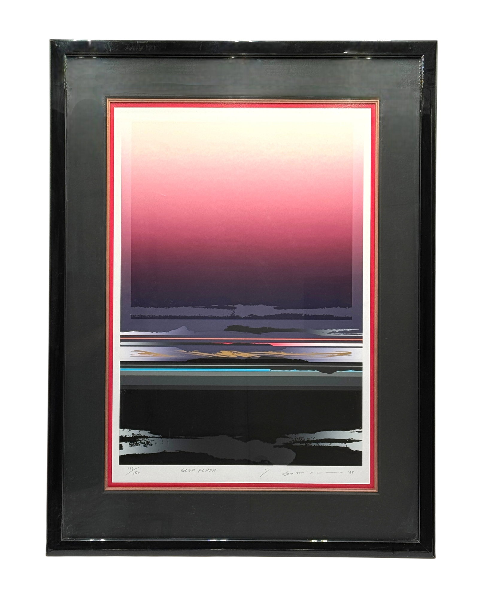 Tetsuro Sawada "Glow Flash" Signed Serigraph: Tetsuro Sawada "Glow Flash" Signed Serigraph. Limited Edition #110/150. Frame dimension 35" x 26" j/m