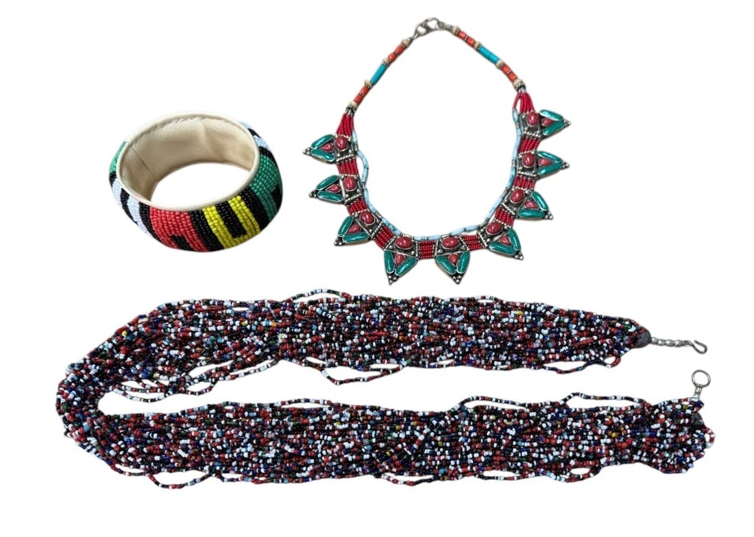 Collection of African Jewelry Including Necklaces and Bracelet (1 of 1)