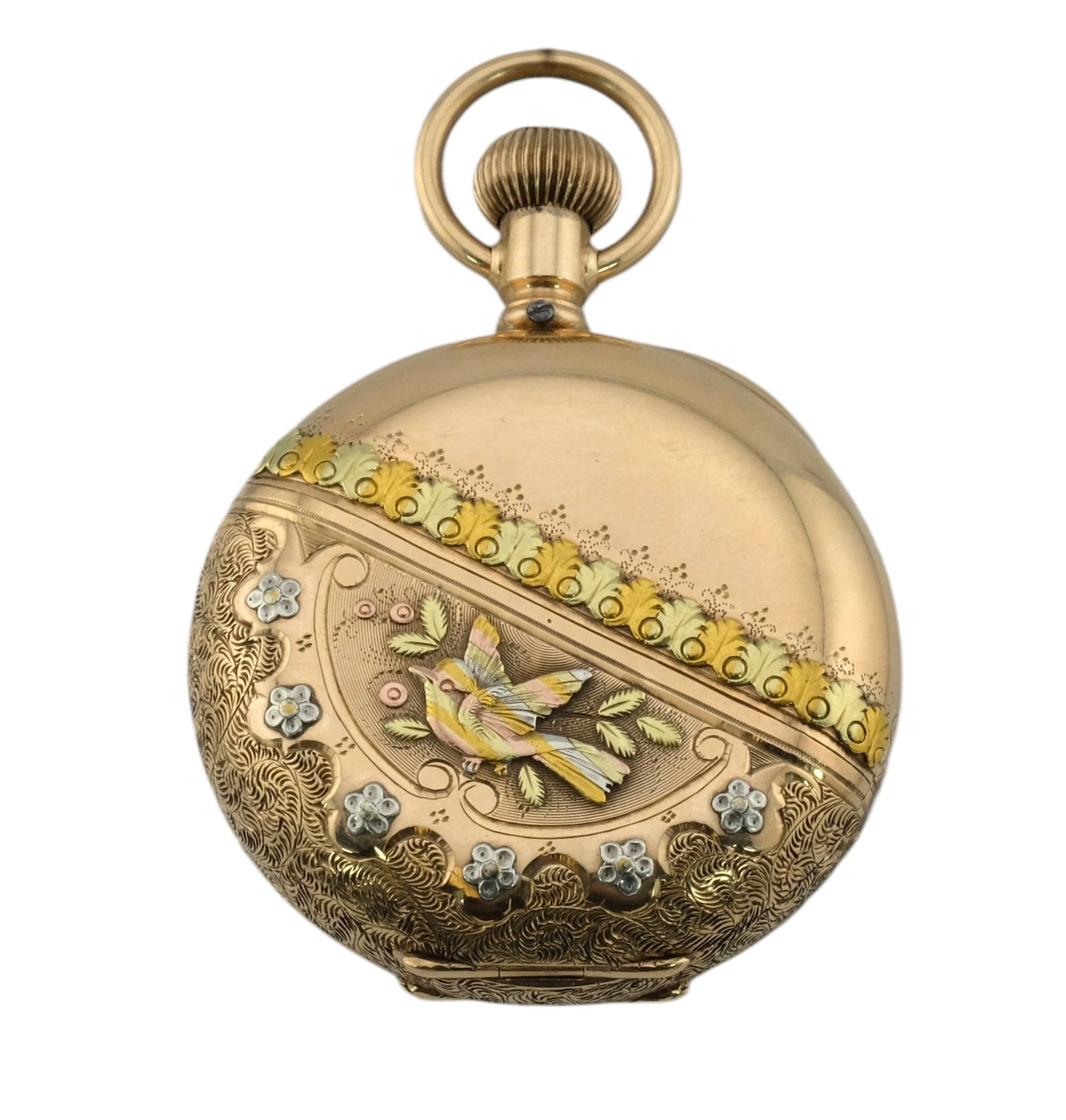 1896 Colombia 14K Tri-Color Gold Pocket Watch (1 of 4)