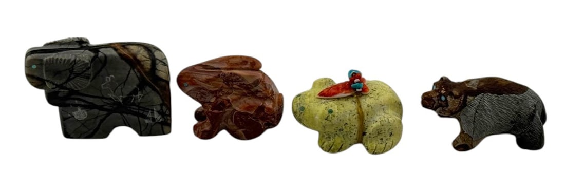Vintage Zuni Animal Fetish Lot with Herbert Him Bear (1 of 3)