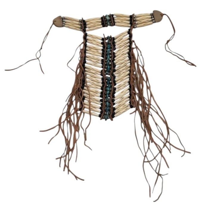 Native American Bone Hairpipe Breastplate with Turquoise (1 of 2)