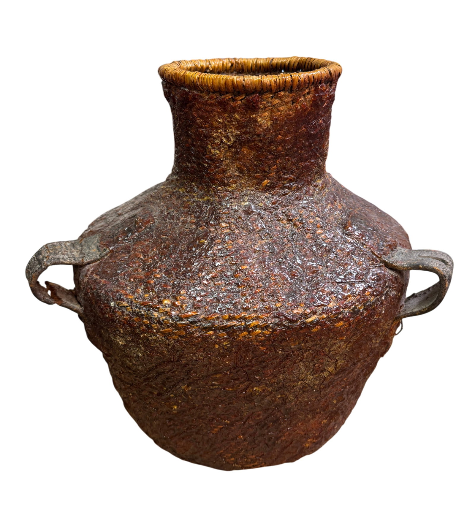 Native American Apache Basket Large Water Tus Pine Pitch Covered (1 of 5)