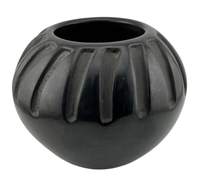 Santa Clara Blackware Pottery Signed Frances Salazar (1 of 3)