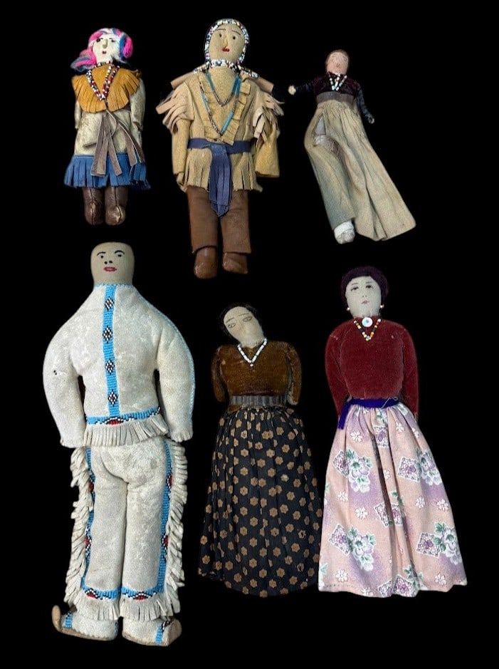 (Lot of 6) Native American Indian Navajo & Plain Dolls (1 of 2)