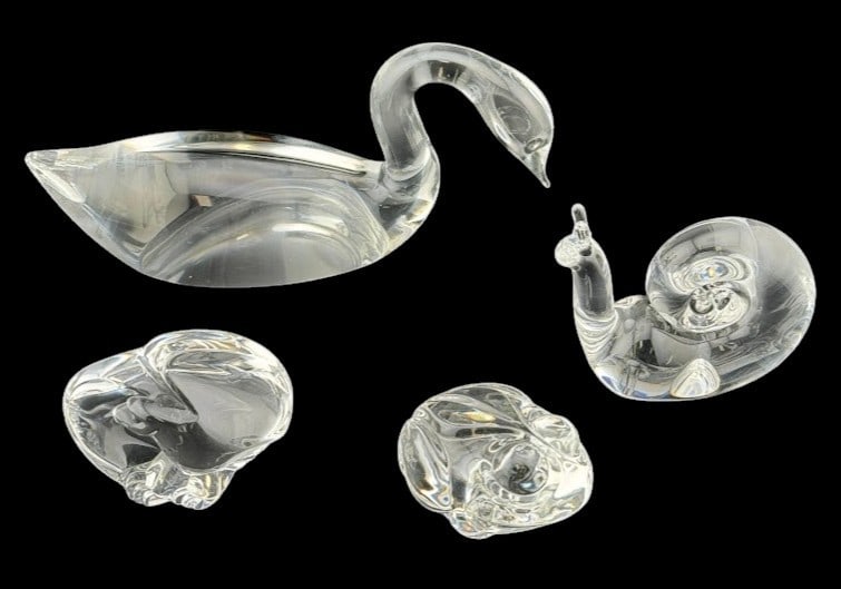 Four Steuben Crystal Animal Paperweights (1 of 2)