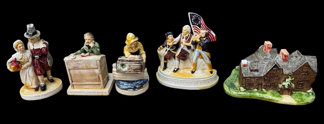 Vintage 1940s Sebastian Miniature Hand Painted Porcelain Sculptures: Vintage 1940s Sebastian Miniature Hand Painted Porcelain Sculptures. Largest piece 3.5" x 1" x 3." Condition: chips and loss on a couple of pieces. Please see picture. A/R